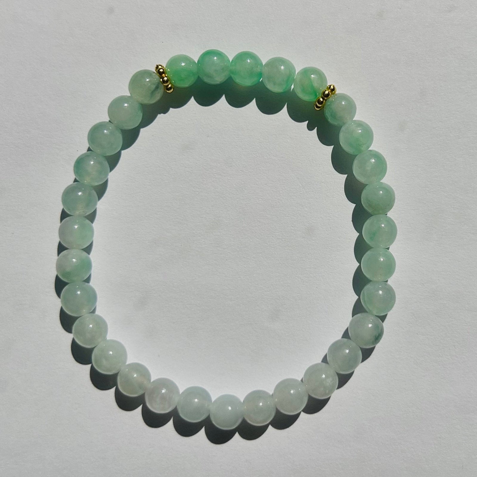 Jadeite Jade Bracelet Jewelry Gift for Her 100% Untreated Genuine Type A Icy Green Burmese High Quality, 5.8mm, Handmade in CANADA Gift