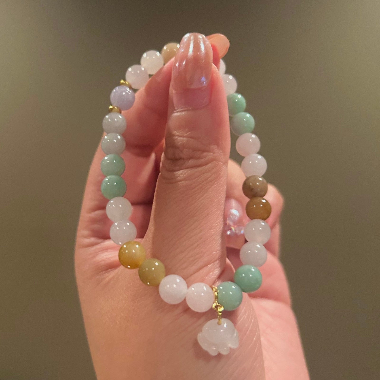 Jadeite Jade Bracelet Jewelry Gift for Her 100% Genuine High Quality Multicolored Type A Burmese 7mm Cat Claw Handmade in Canada