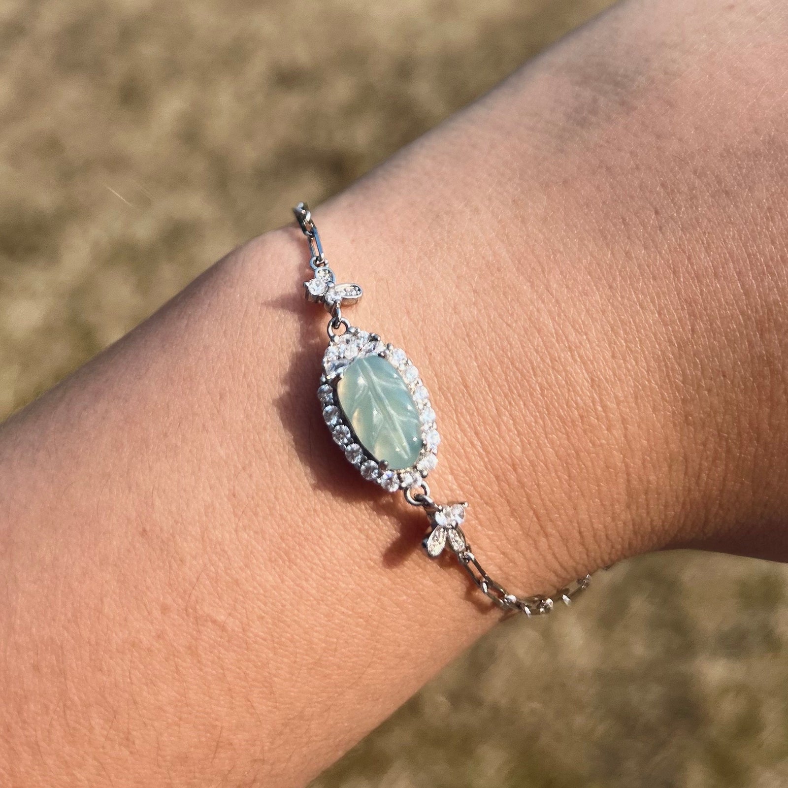 Certified Jadeite Earrings & Bracelet Jewelry Gift for Her 100% Untreated Icy Translucent Type A Jadeite Leaf Jewelry Set Handmade in Canada