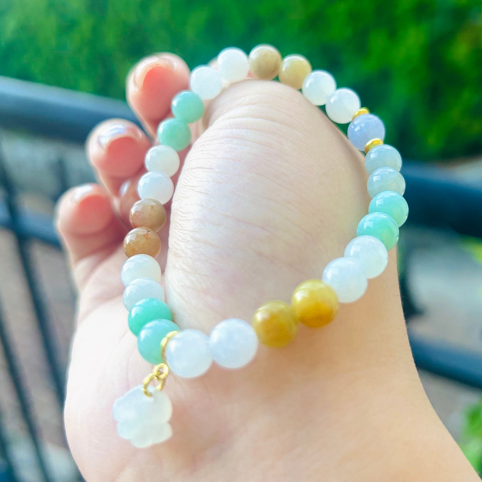 Jadeite Jade Bracelet Jewelry Gift for Her 100% Genuine High Quality Multicolored Type A Burmese 7mm Cat Claw Handmade in Canada