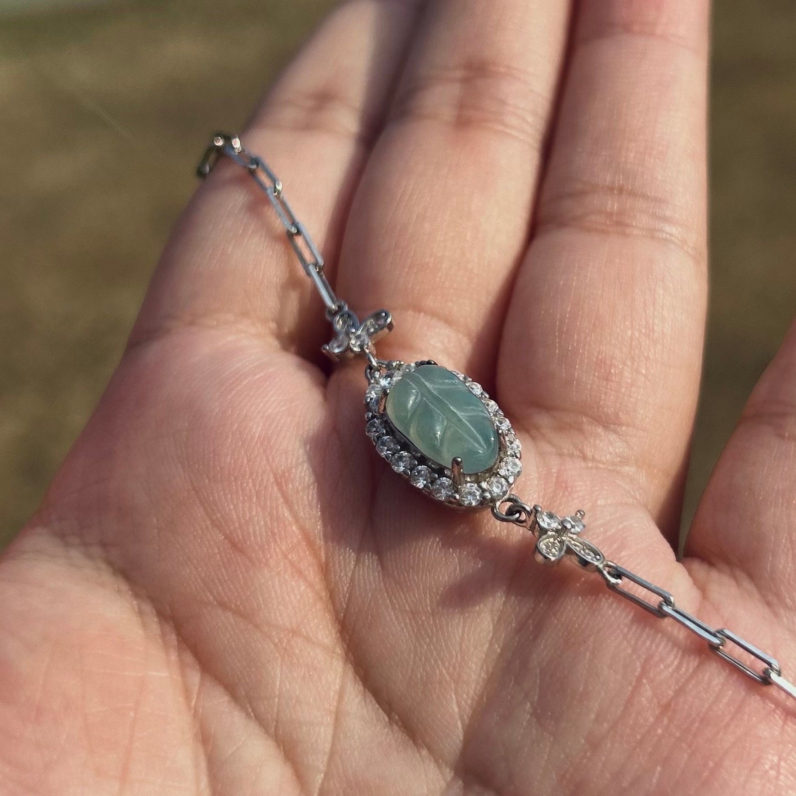 Certified Jadeite Earrings & Bracelet Jewelry Gift for Her 100% Untreated Icy Translucent Type A Jadeite Leaf Jewelry Set Handmade in Canada