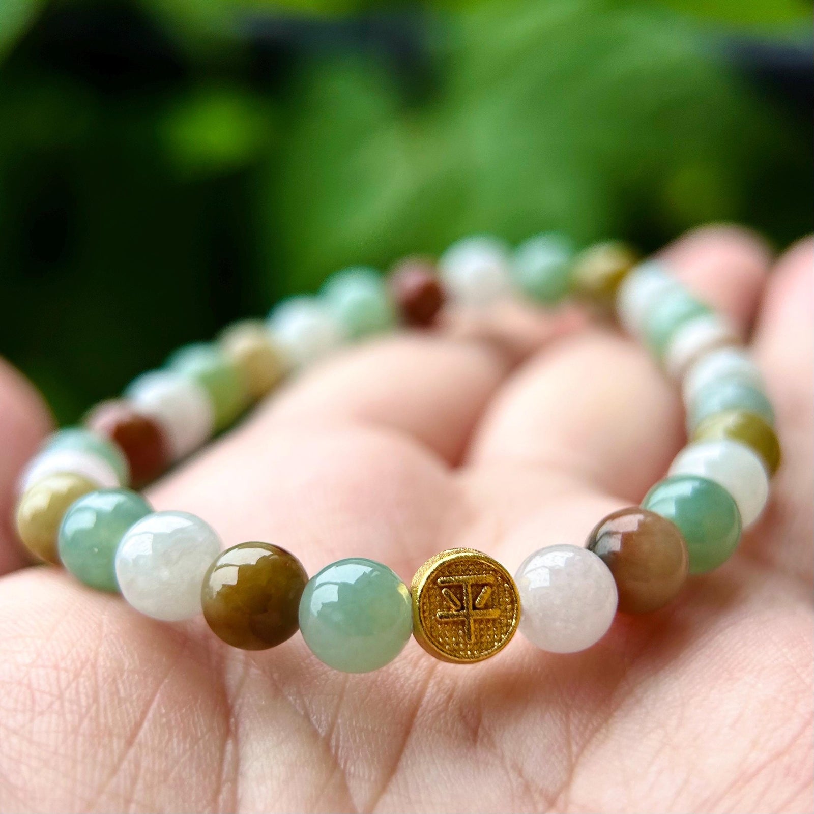 Jadeite Jade Bracelet Jewelry Gift for Her 100% Genuine Untreated High Quality Icy Type A Multi-color Burmese 7mm Handmade in CANADA