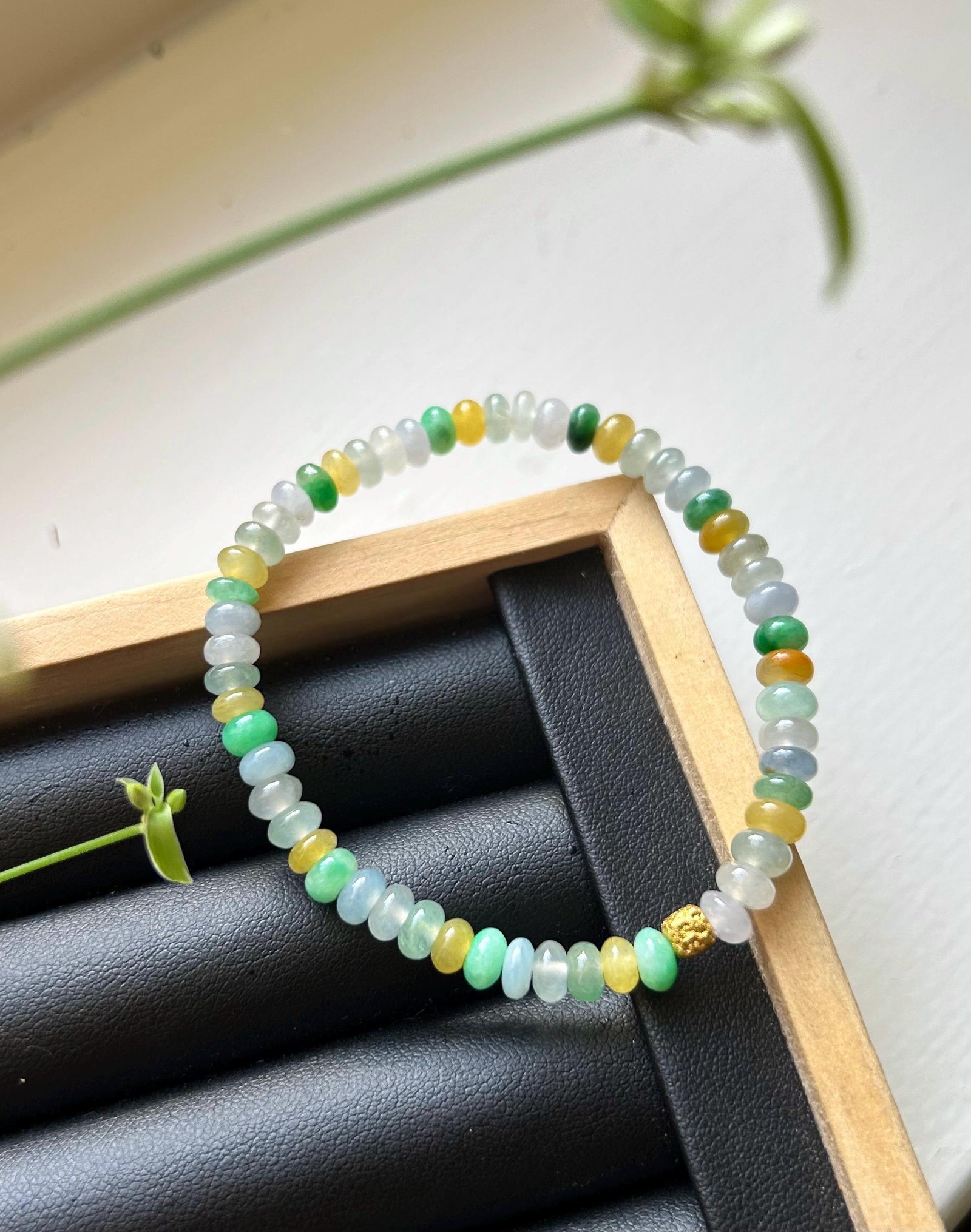 Jadeite Jade Bracelet Jewelry Gift for Her Real Jade Genuine Type A Highly Translucent Icy MultiColor Burma 6mm, Handmade in CANADA