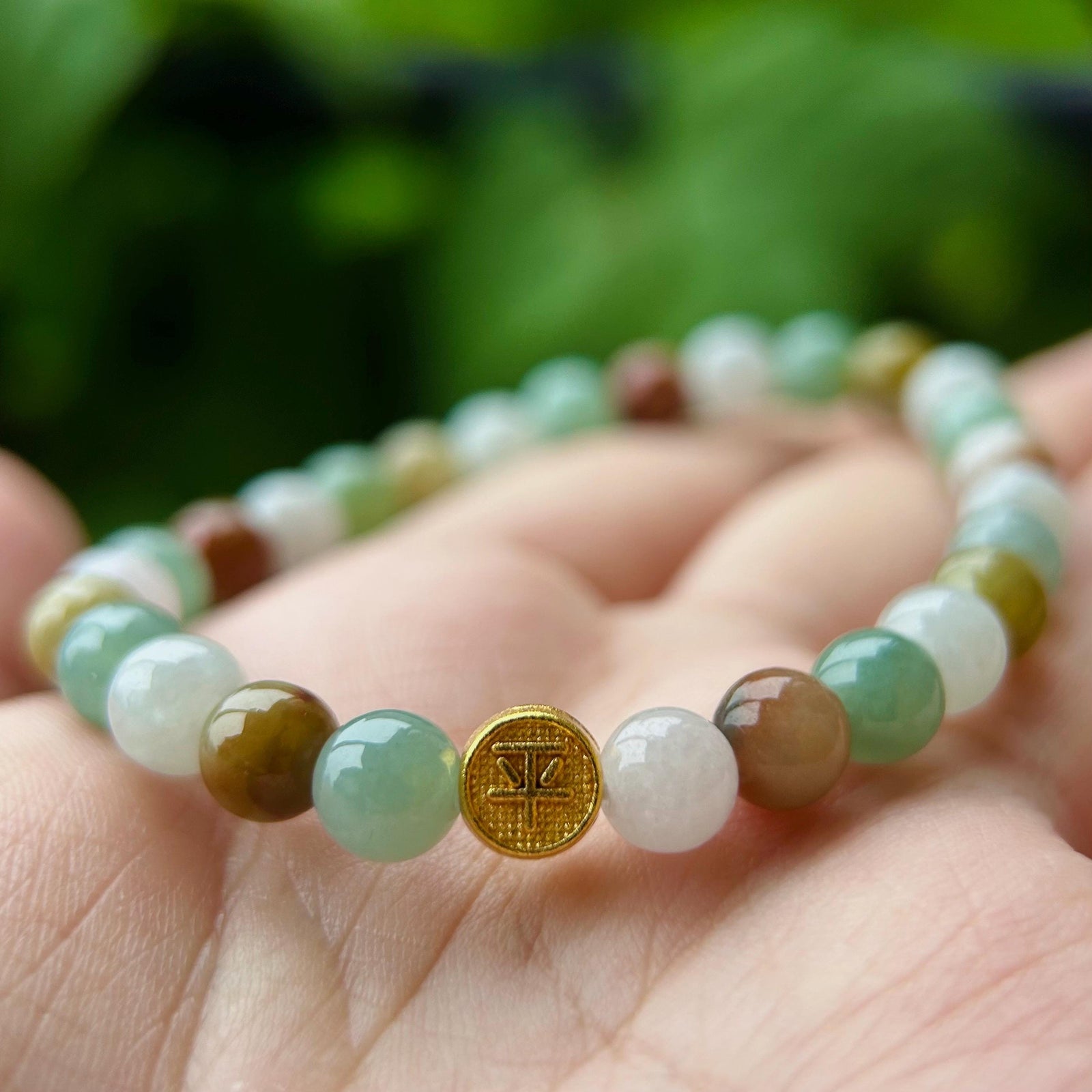 Jadeite Jade Bracelet Jewelry Gift for Her 100% Genuine Untreated High Quality Icy Type A Multi-color Burmese 7mm Handmade in CANADA