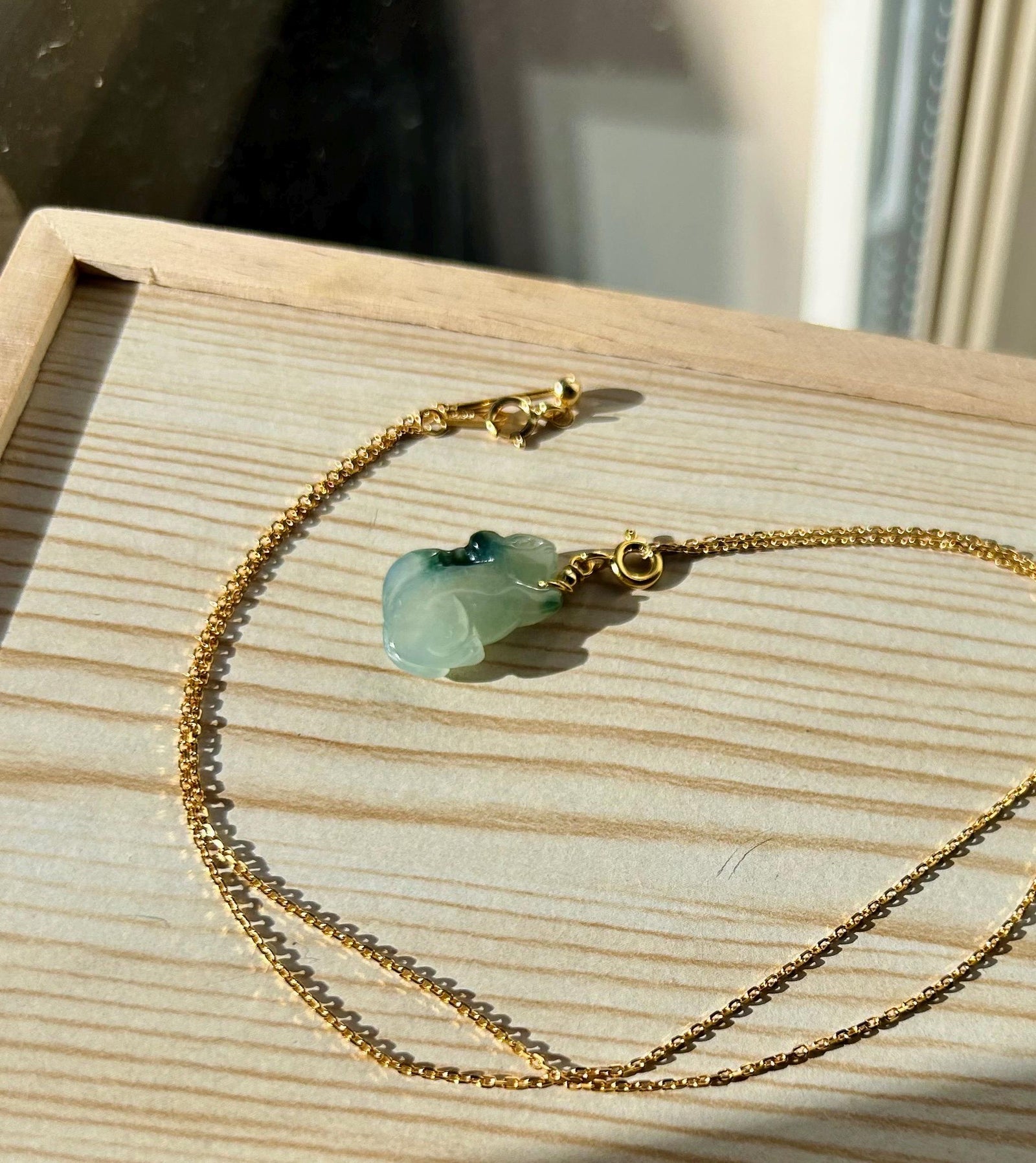 Jadeite Jade Squirrel Pendant Sterling Silver Necklace Jewelry Burmese Untreated Type A Icy Translucent Floral Green Handcrafted Jadeite