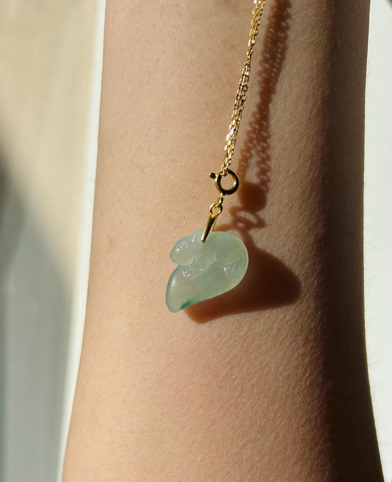 Jadeite Jade Squirrel Pendant Sterling Silver Necklace Jewelry Burmese Untreated Type A Icy Translucent Floral Green Handcrafted Jadeite