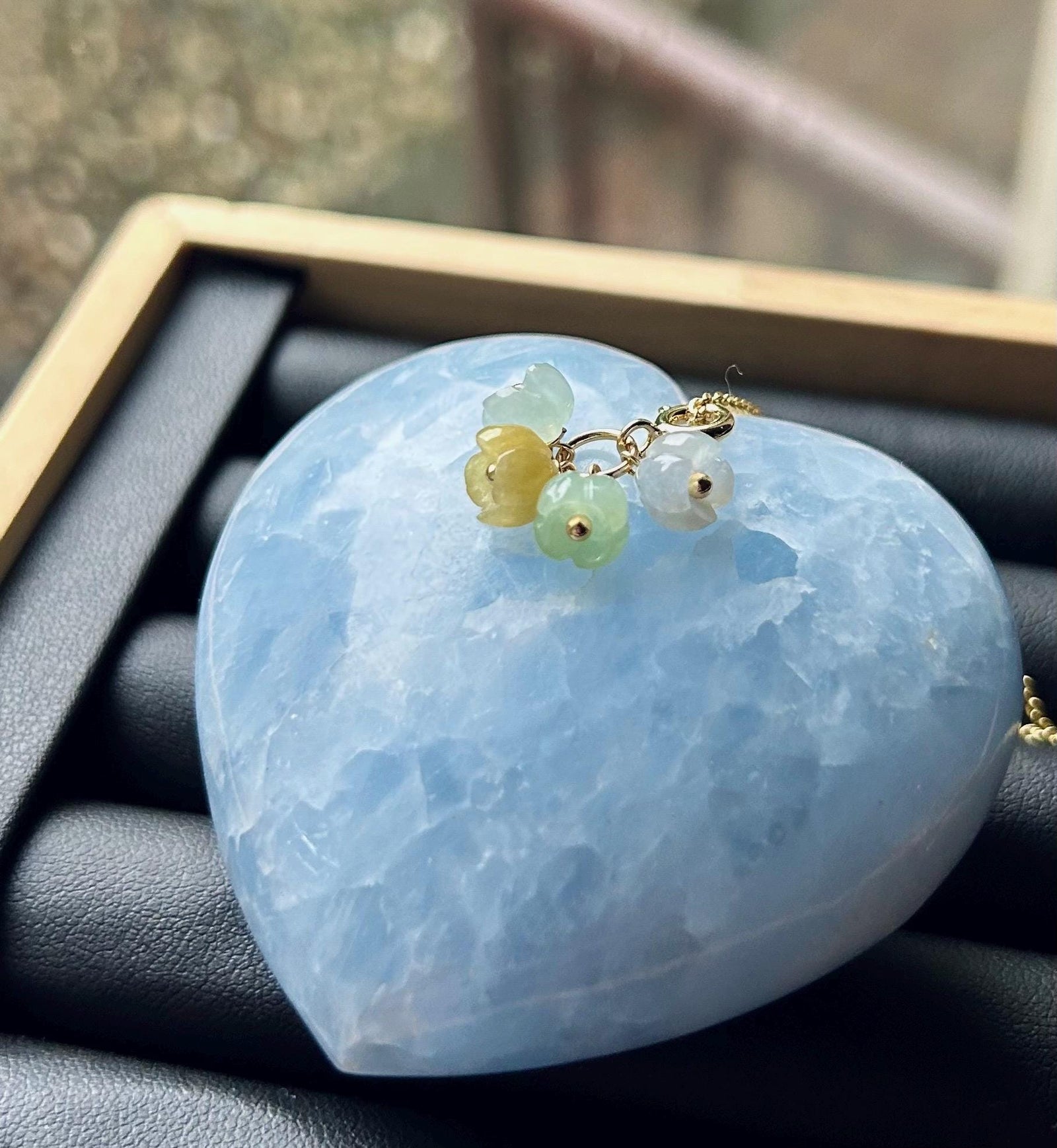 Natural Jadeite Floral Pendant/Beacelet Charm Dual Purpose Jewelry Burmese Type A Icy Translucent Multicolor Jade Flower