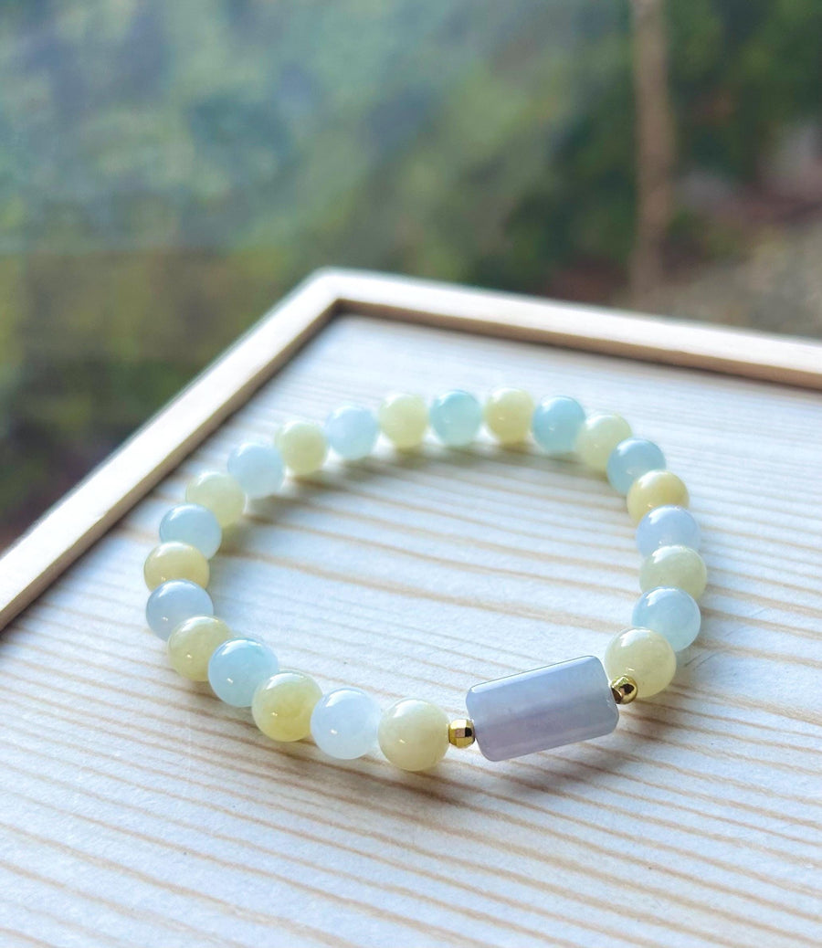 Jadeite Beaded Bracelet Jewelry Christmas Gift for Her Untreated Burmese Type A Icy Highly Translucent Multicolor Jadeite 7.2mm Handmade