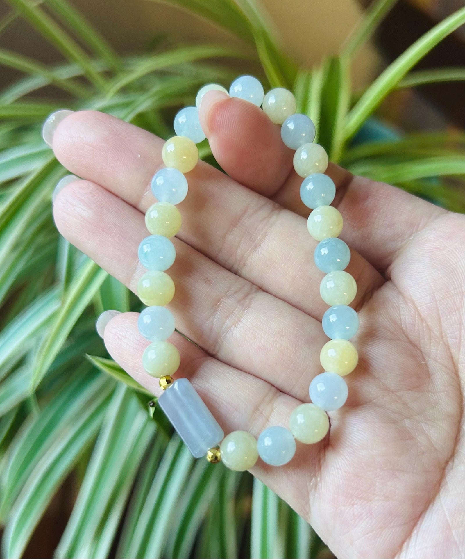 Jadeite Beaded Bracelet Jewelry Christmas Gift for Her Untreated Burmese Type A Icy Highly Translucent Multicolor Jadeite 7.2mm Handmade