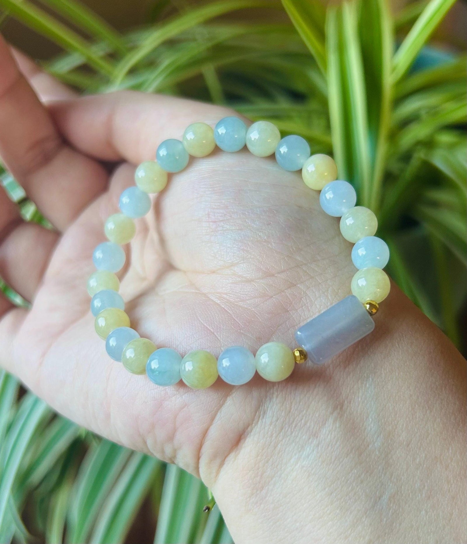 Jadeite Beaded Bracelet Jewelry Christmas Gift for Her Untreated Burmese Type A Icy Highly Translucent Multicolor Jadeite 7.2mm Handmade