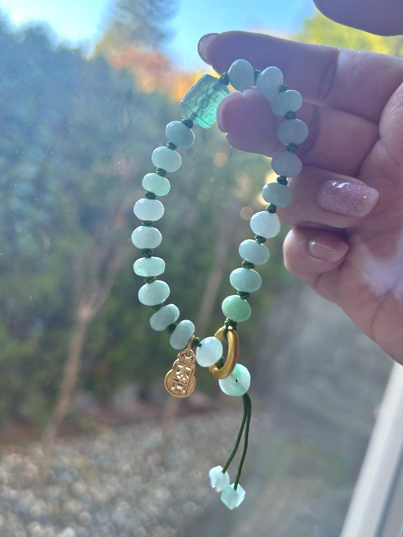 Icy Green Jadeite Bracelet: Braided Natural Burmese Type A Jade Handwoven Jewelry
