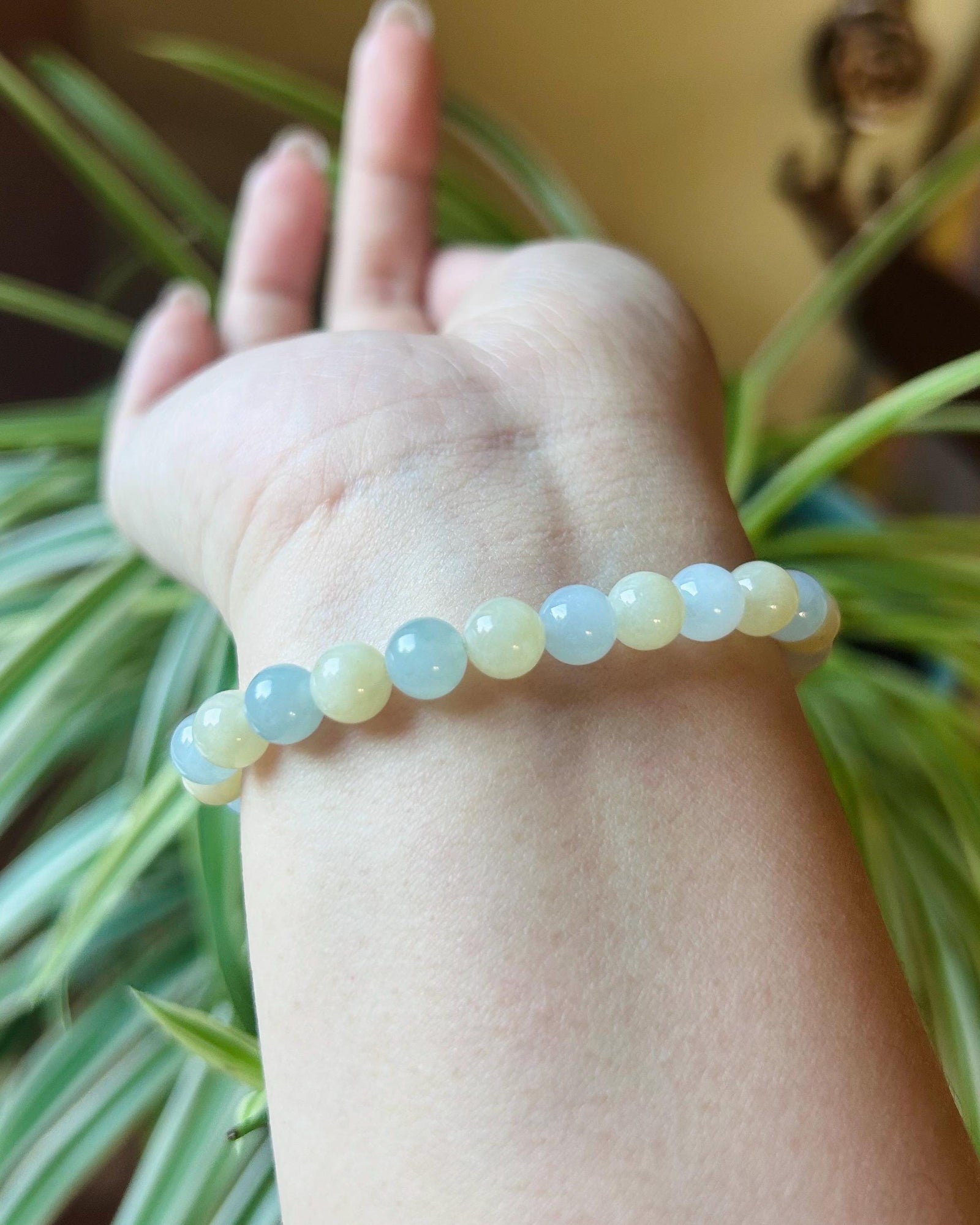 Jadeite Beaded Bracelet Jewelry Christmas Gift for Her Untreated Burmese Type A Icy Highly Translucent Multicolor Jadeite 7.2mm Handmade