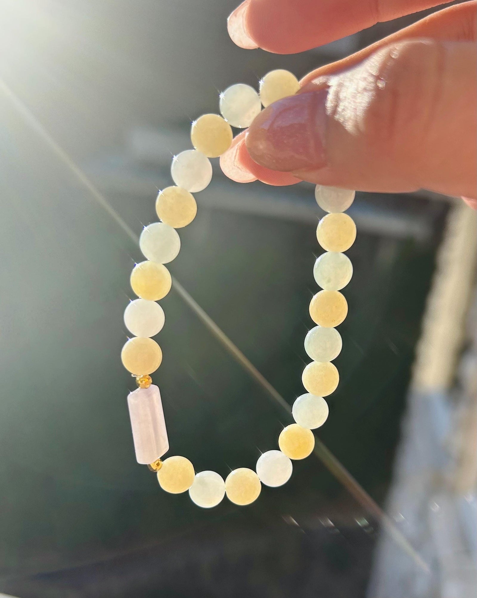 Jadeite Beaded Bracelet Jewelry Christmas Gift for Her Untreated Burmese Type A Icy Highly Translucent Multicolor Jadeite 7.2mm Handmade