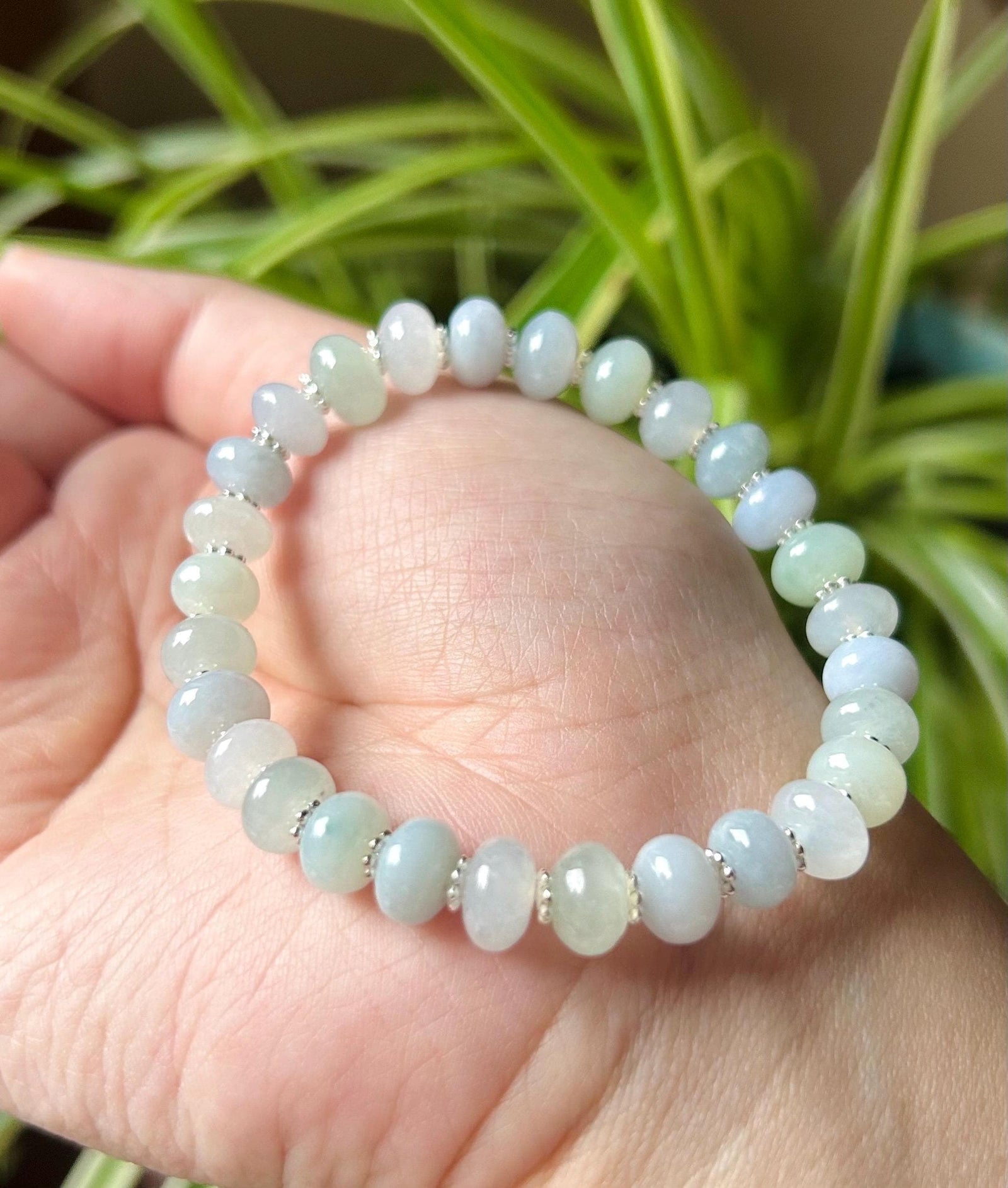 Jadeite Jade Beaded Bracelet Jewelry Natural Burmese Type A Icy Translucent Jadeite MultiColor Feicui 8mm Drum Bead Handmade Gift