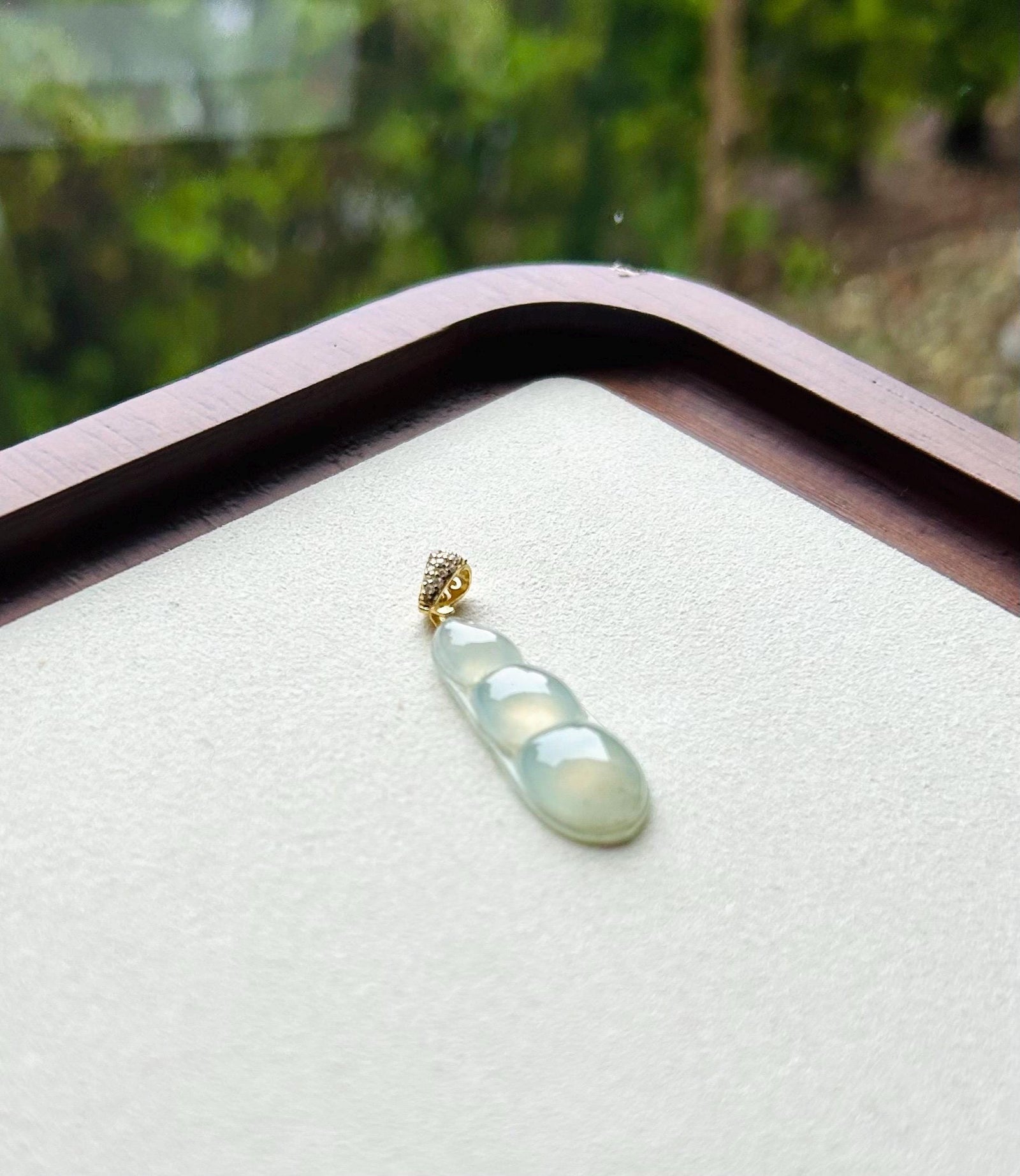 Certified Jadeite Jade Pendant Necklace Jewelry Burmese Untreated Type A Icy Highly Translucent Jadeite Peas Sterling Silver Necklace Gift