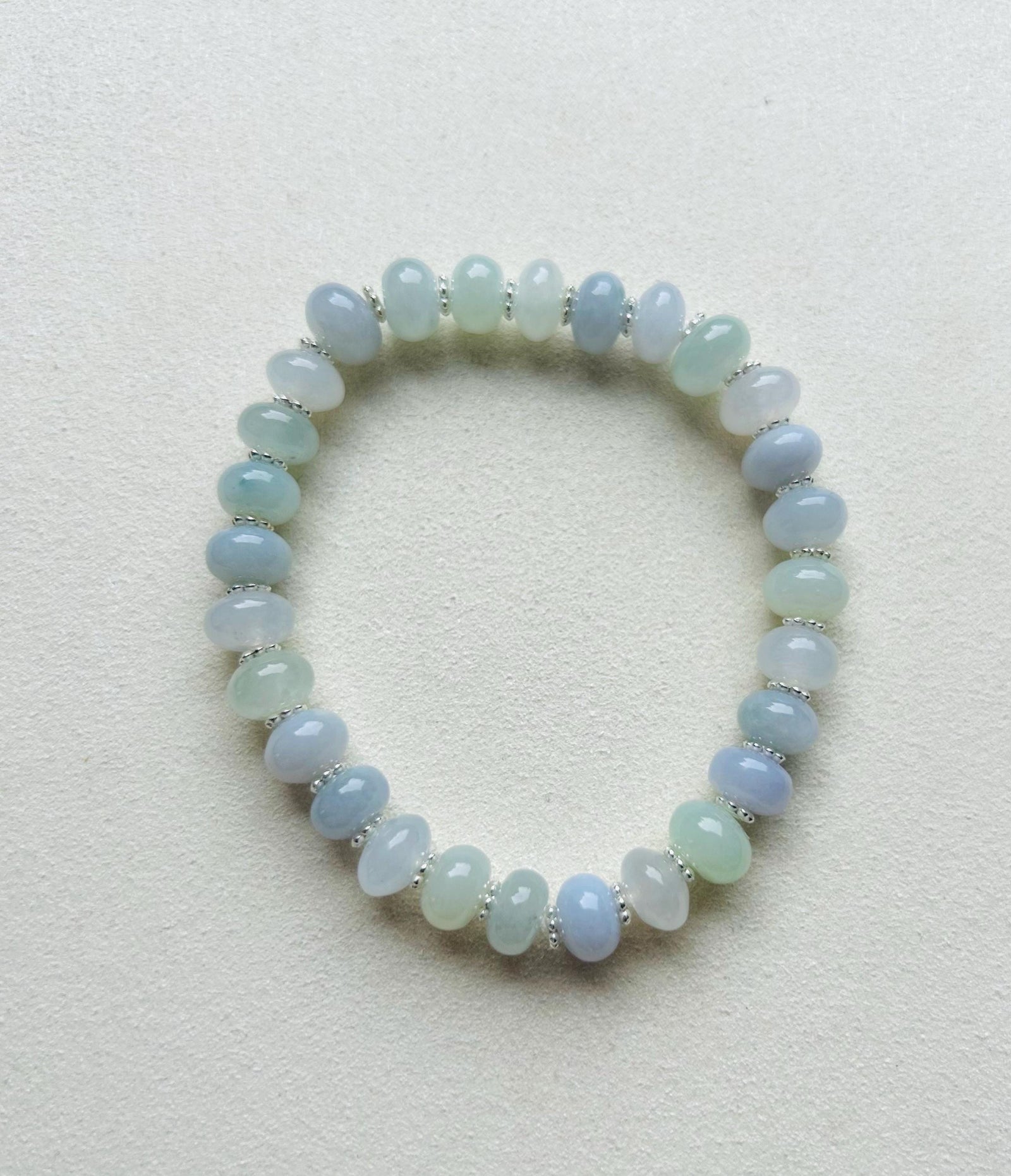 Jadeite Jade Beaded Bracelet Jewelry Natural Burmese Type A Icy Translucent Jadeite MultiColor Feicui 8mm Drum Bead Handmade Gift