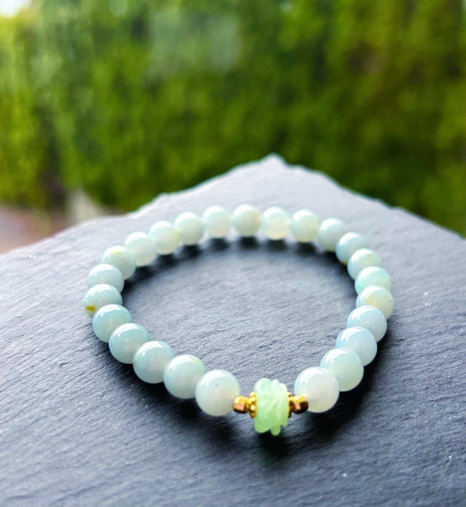 Jadeite Jade Beaded Bracelet Jewelry Authentic Untreated Icy Translucent Type A Burmese RARE Lavender Purple Yellow Floral 7mm Jadeite Gift