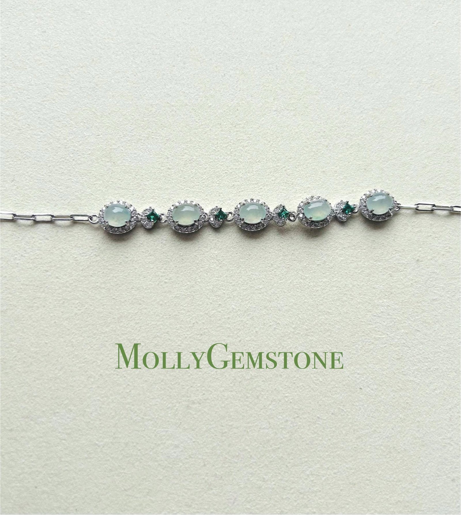 Jadeite Jade Bracelet Jewelry Authentic Untreated Icy Highly Translucent Burmese Type A Jadeite Icy White Jadeite & Sterling Silver
