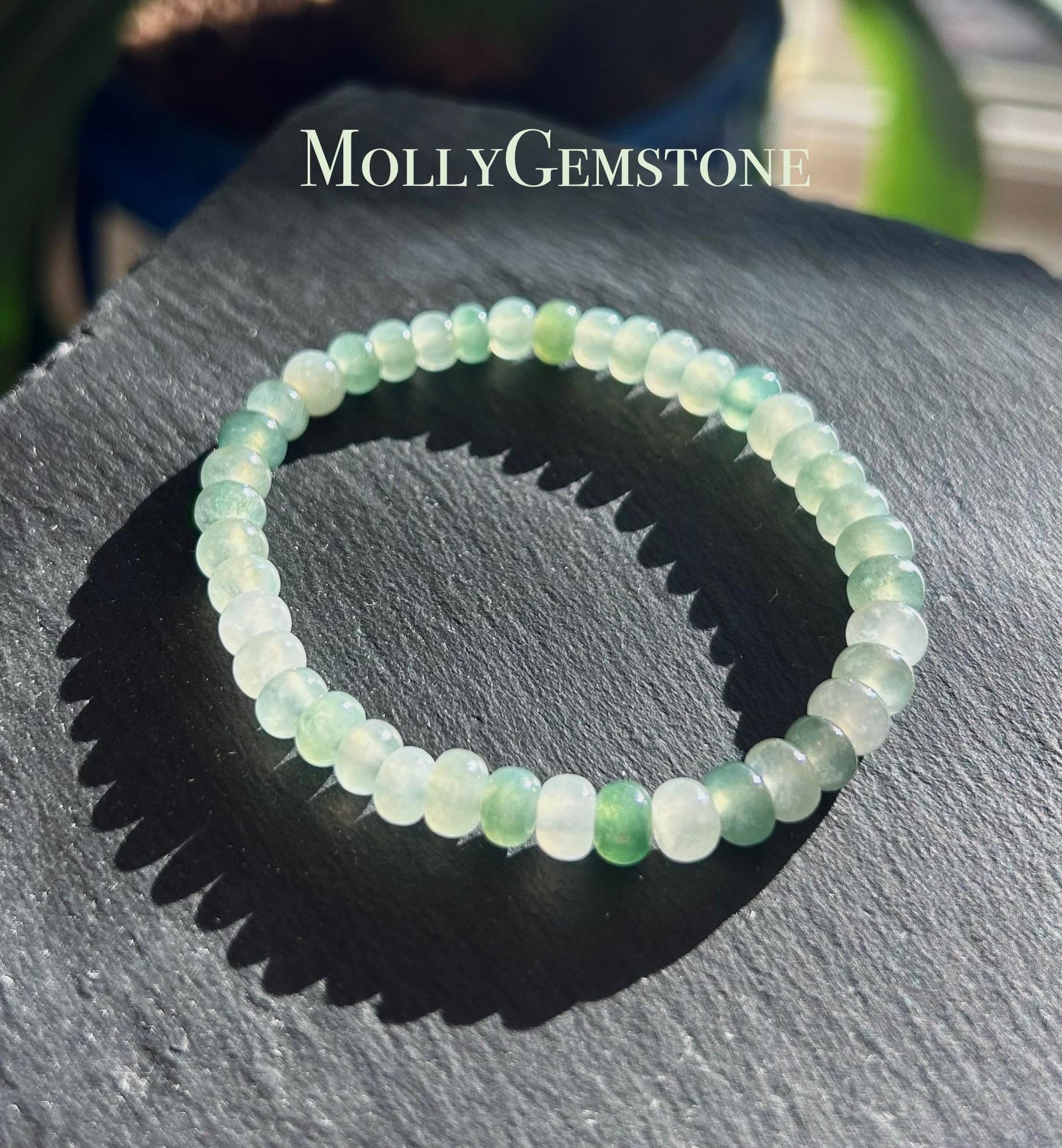 Jadeite Jade Beaded Bracelet Jewelry Natural Burmese Type A Icy Highly Translucent Jadeite Multi Green Color 6mm Drum Bead Jade Gift for Her