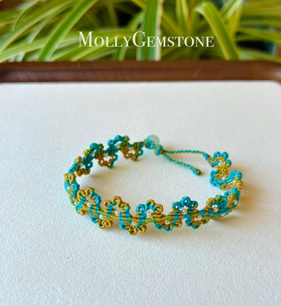 Jadeite Jade Buckle Braided Bracelet Jewelry Gift for Her Untreated Burma Jadeite Icy White Type A Handwoven Chinese Knotted Art Adjustable