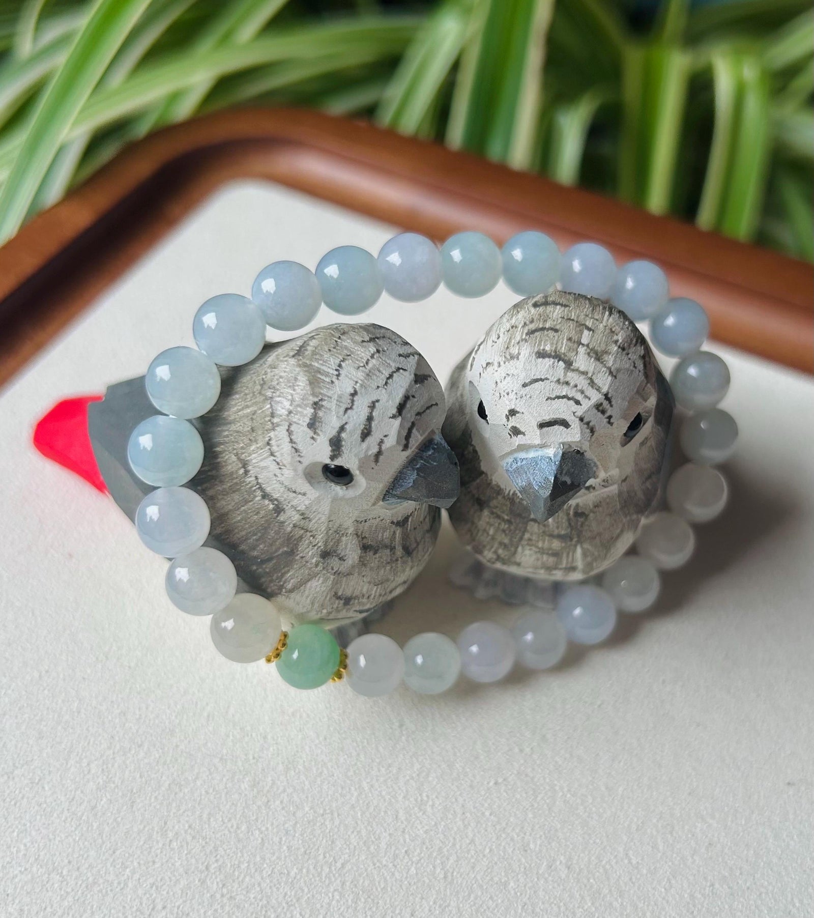 Jadeite Beaded Bracelet Jade Jewelry Perfect Gift for Her Natural Burmese Type A Translucent Icy White & Sweet Green Jadeite 7mm Handcrafted