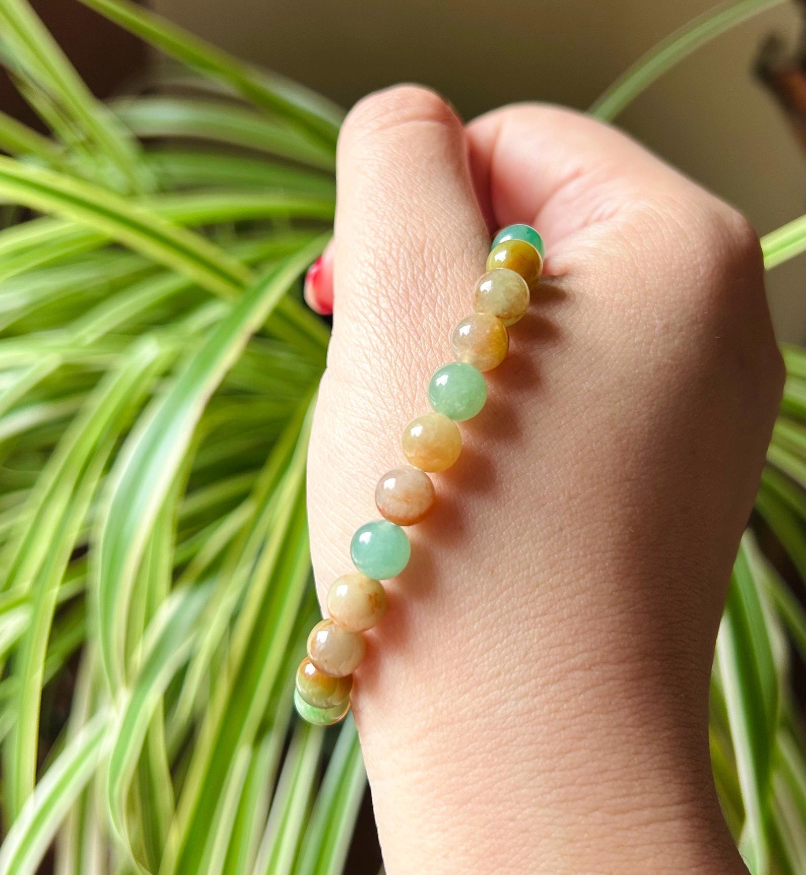 Jadeite Jade Beaded Bracelet Handmade Jewelry Gift for Her Natural Burmese Grade A Untreated Translucent Icy RARE MultiColor Jade 7mm