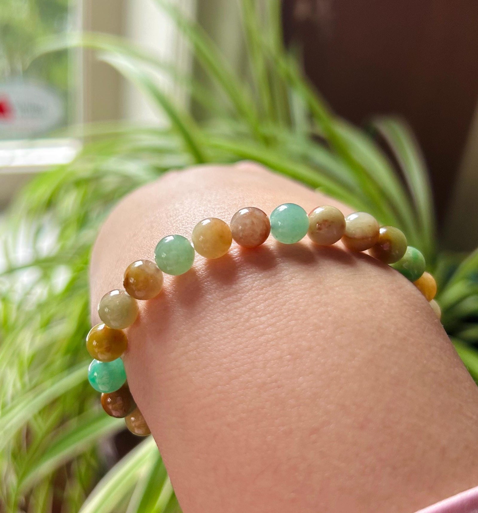 Jadeite Jade Beaded Bracelet Handmade Jewelry Gift for Her Natural Burmese Grade A Untreated Translucent Icy RARE MultiColor Jade 7mm