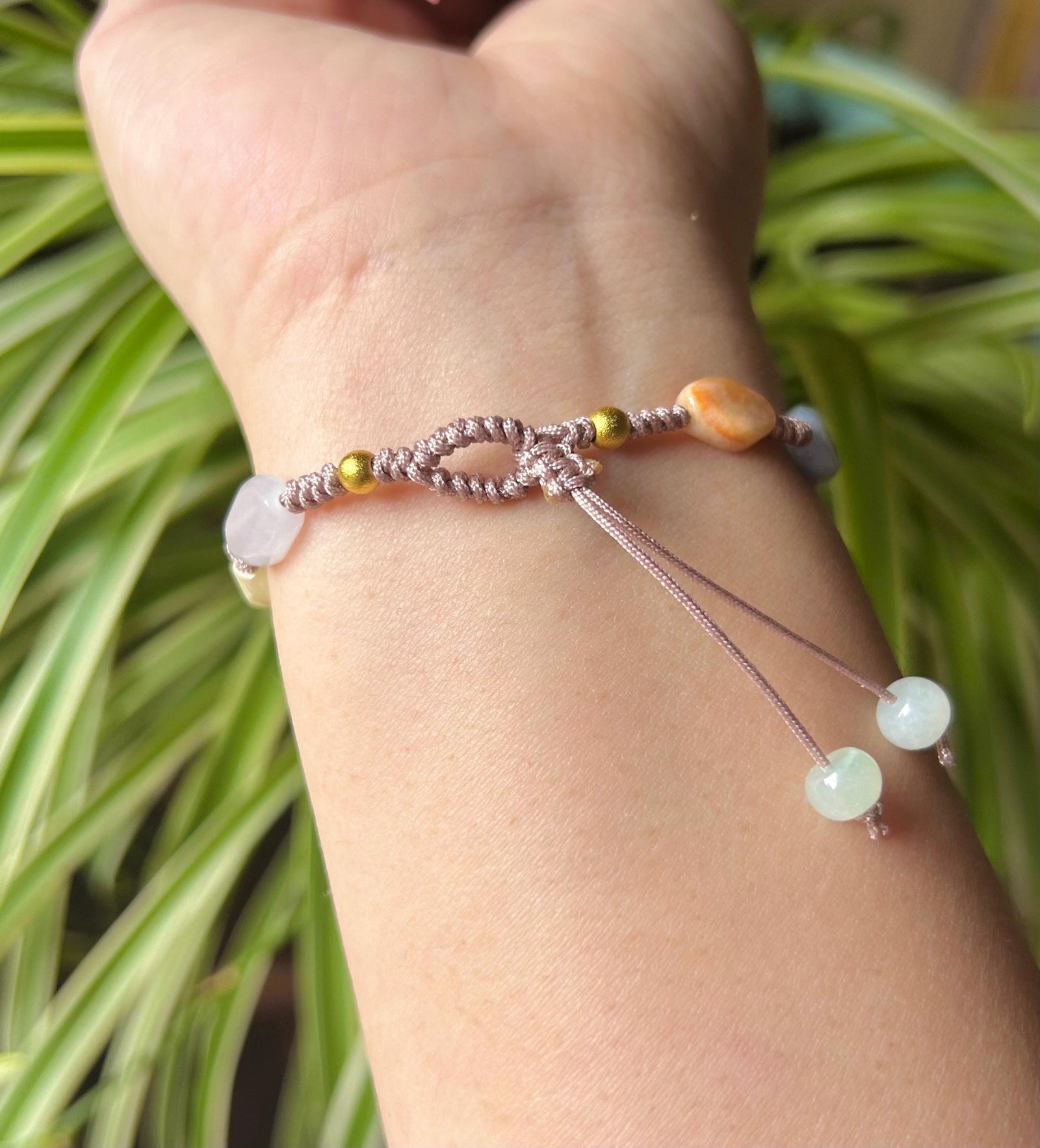 Jadeite Jade Bracelet Jewelry Gift Untreated Burmese Translucent Icy Multicolor Type A Hand-woven Cute Kitty Multi-Shape Beads Bracelet Gift