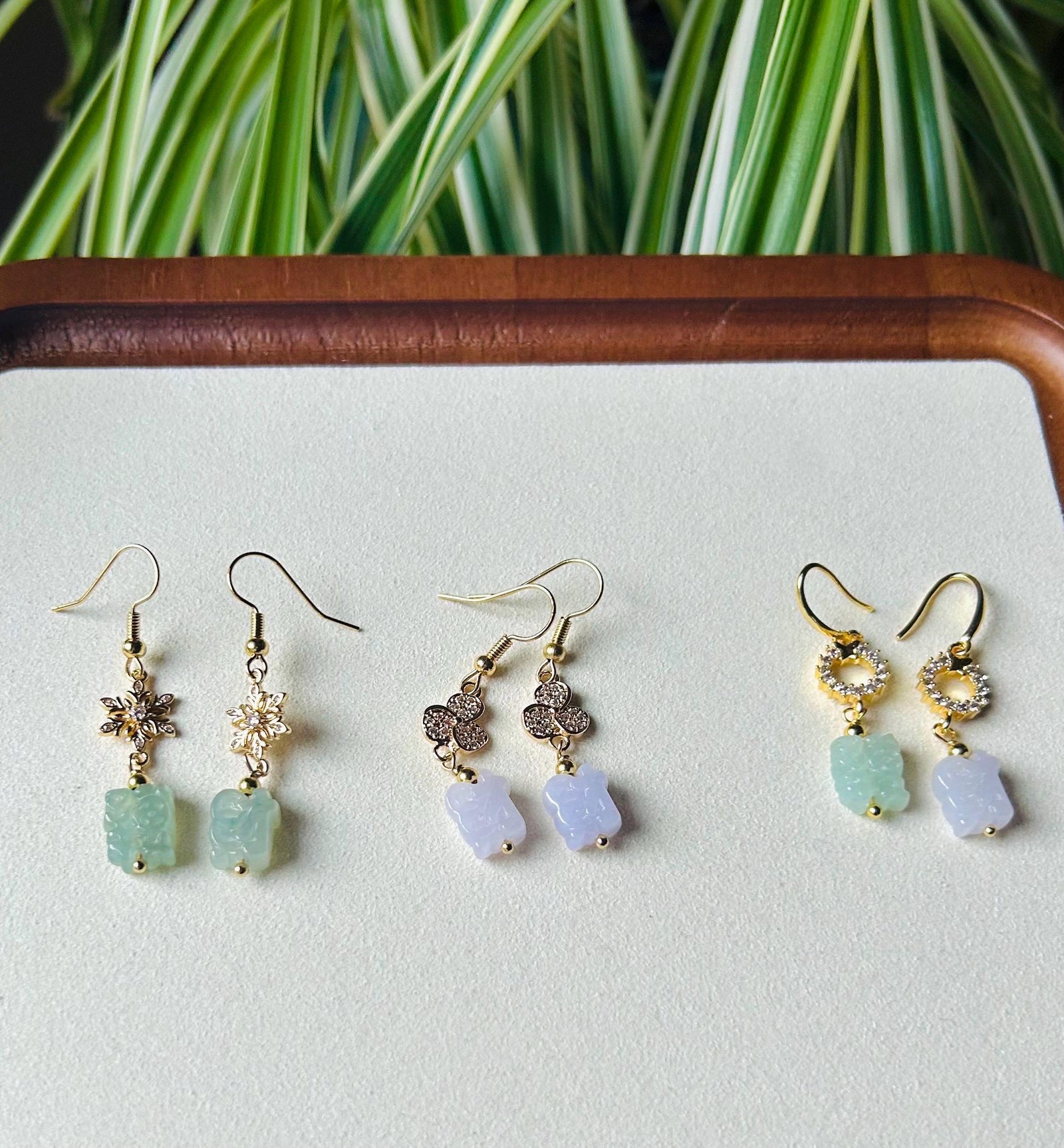 Jadeite Jade Earrings Jewelry Gift for Her Natural Burmese Type A Highly Translucent Icy Jadeite 925 Sterling Silver Wealth & Prosperity