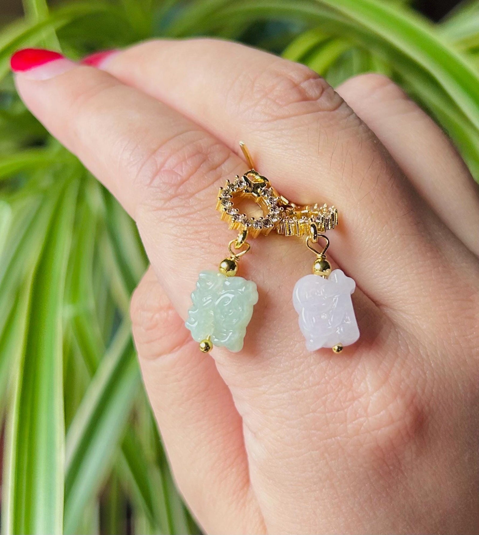 Jadeite Jade Earrings Jewelry Gift for Her Natural Burmese Type A Highly Translucent Icy Jadeite 925 Sterling Silver Wealth & Prosperity
