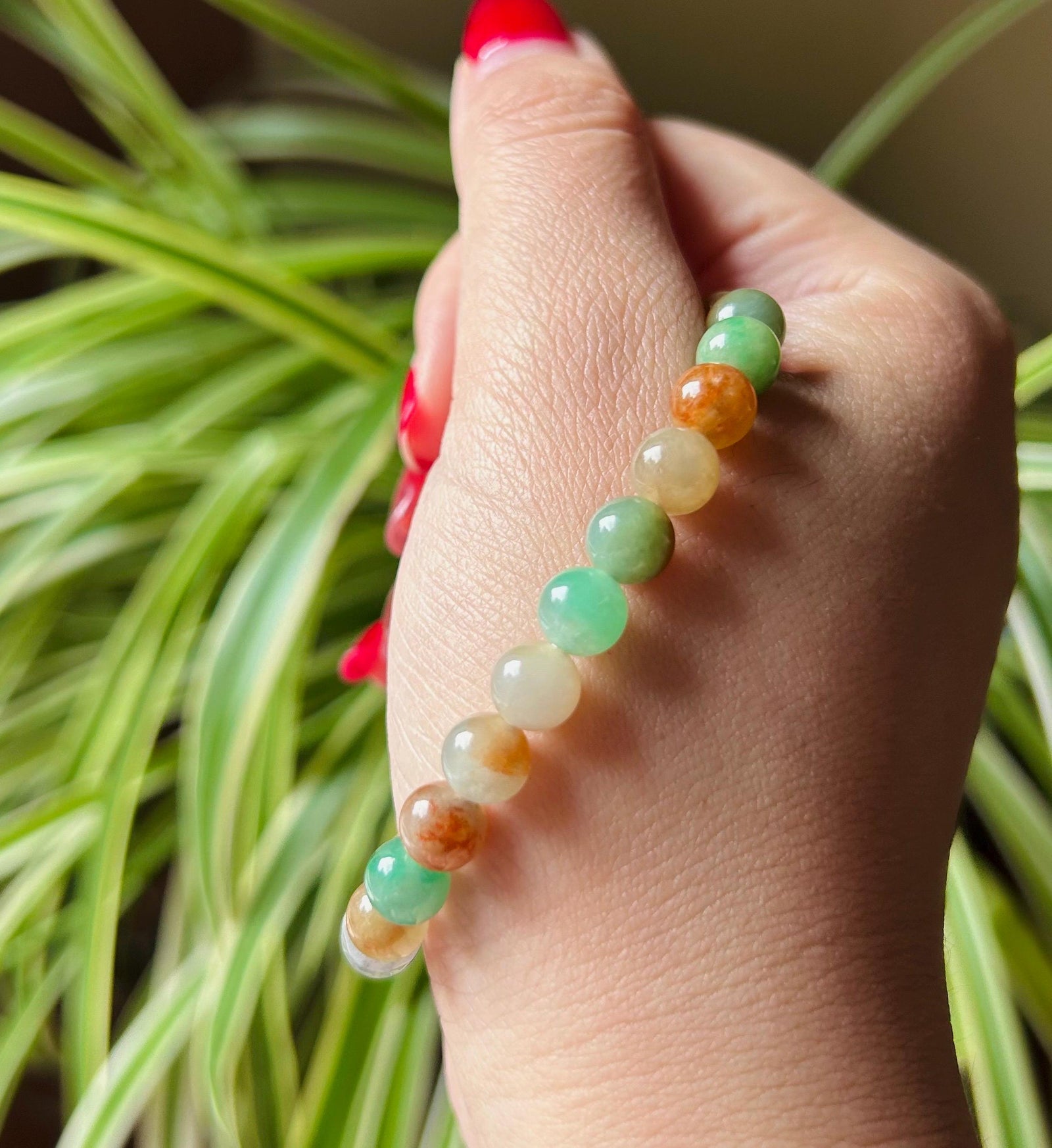 Jadeite Jade Beaded Bracelet Handmade Jewelry Gift for Her Natural Burmese Grade A Untreated Translucent Icy RARE MultiColor Jade 7mm