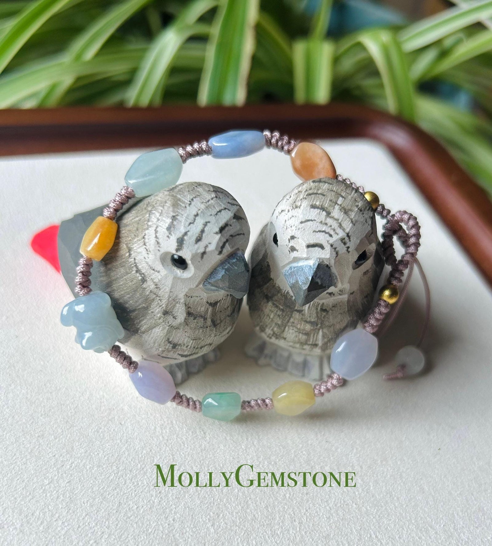 Jadeite Jade Bracelet Jewelry Gift Untreated Burmese Translucent Icy Multicolor Type A Hand-woven Cute Kitty Multi-Shape Beads Bracelet Gift