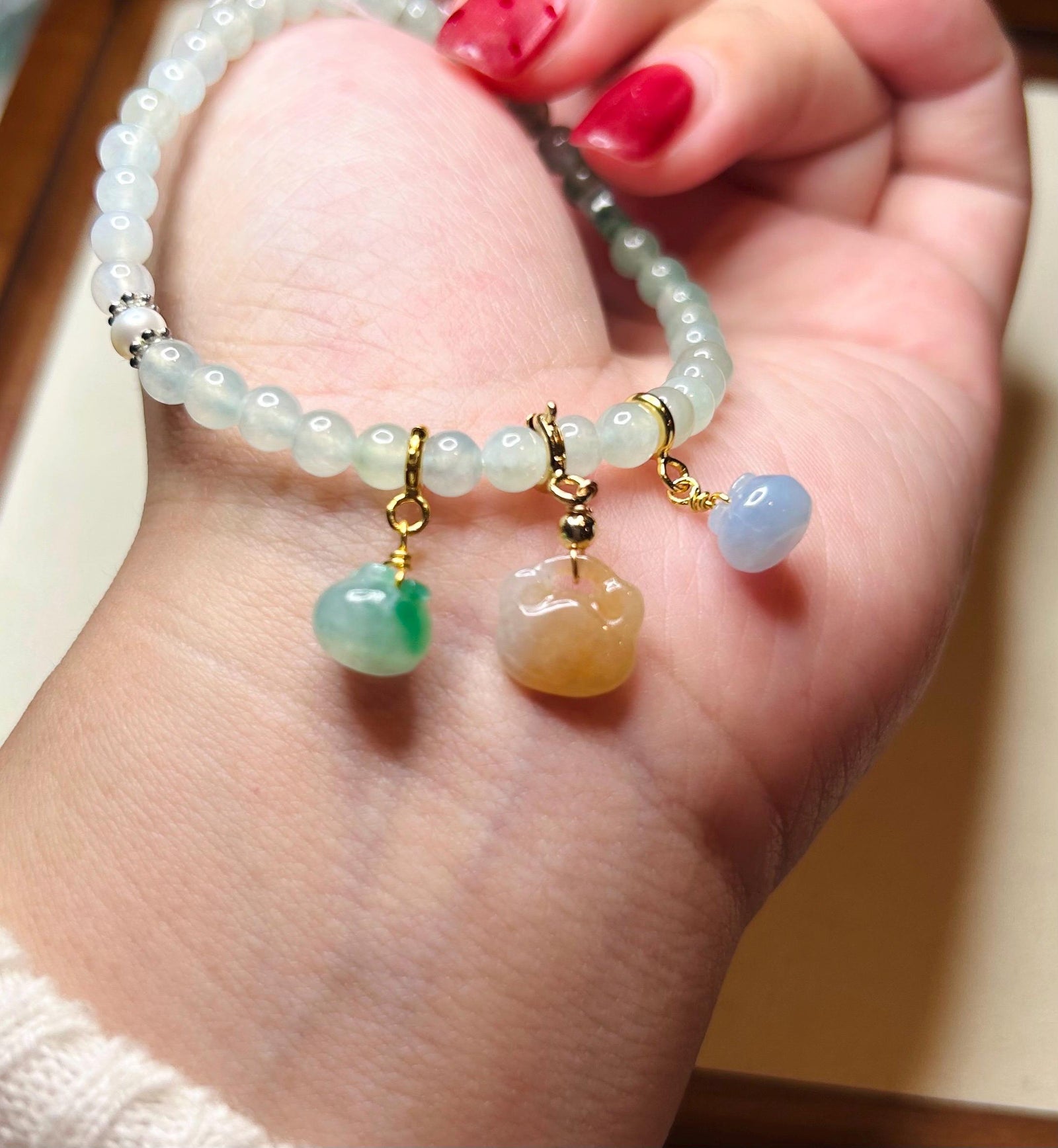 Jadeite Jade Bracelet Charm Authentic Untreated Type A Natural Burmese Jadeite Bracelet Charm Jade Handmade in Canada Jewelry Gift for Her