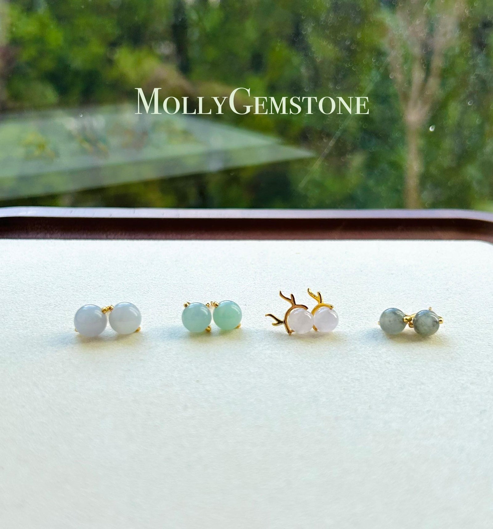 Jadeite Jade Stud Earrings Handmade Jewelry Gift for Her Natural Burmese Type A Highly Translucent Icy Jade Earrings Sterling Silver FeiCui