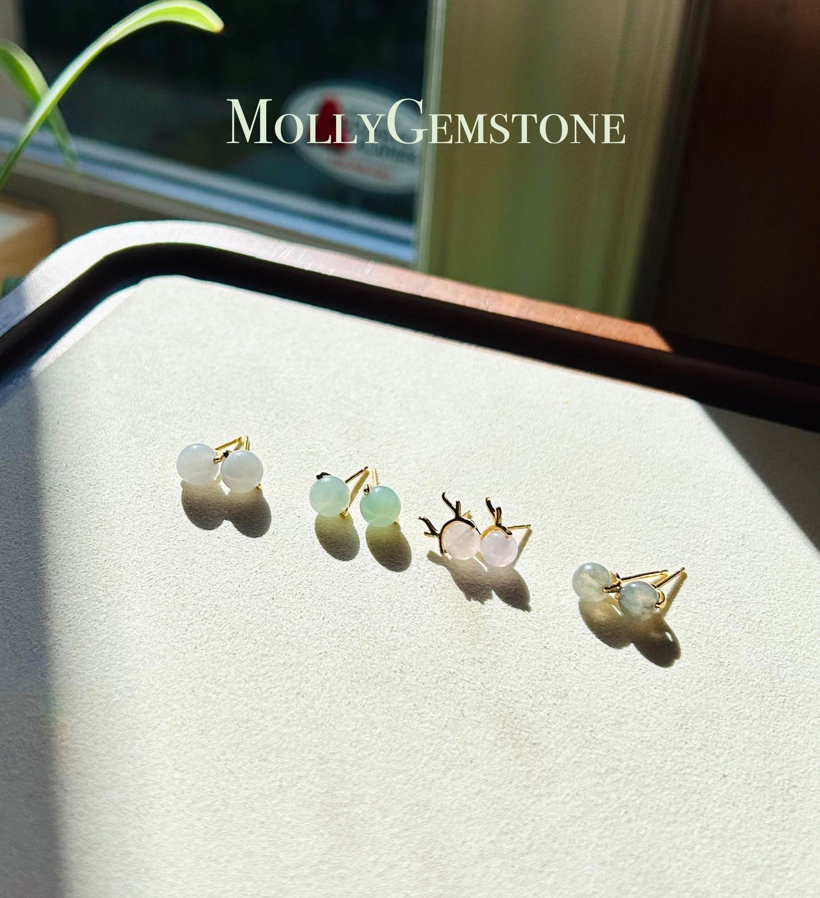 Jadeite Jade Stud Earrings Handmade Jewelry Gift for Her Natural Burmese Type A Highly Translucent Icy Jade Earrings Sterling Silver FeiCui