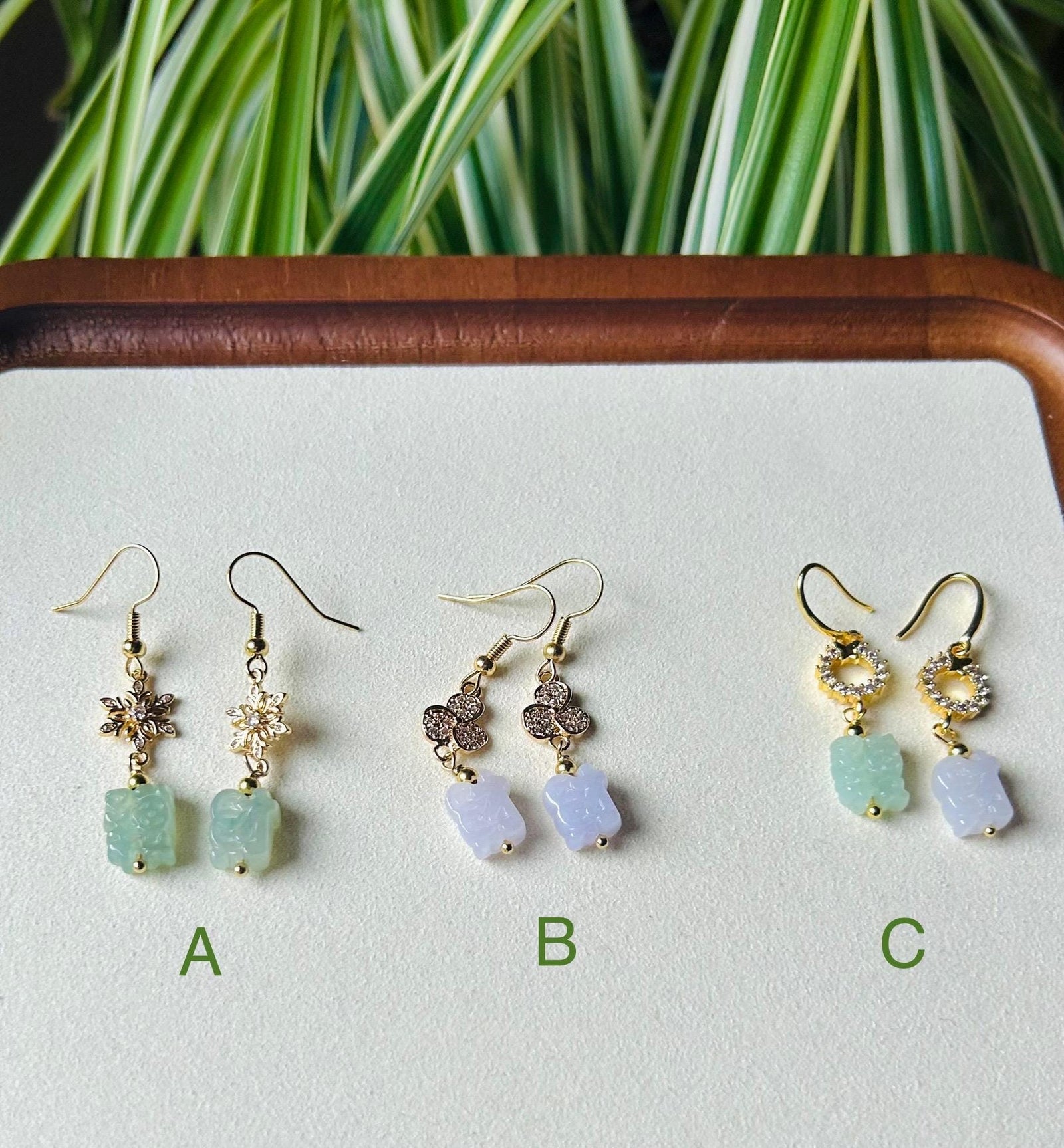 Jadeite Jade Earrings Jewelry Gift for Her Natural Burmese Type A Highly Translucent Icy Jadeite 925 Sterling Silver Wealth & Prosperity