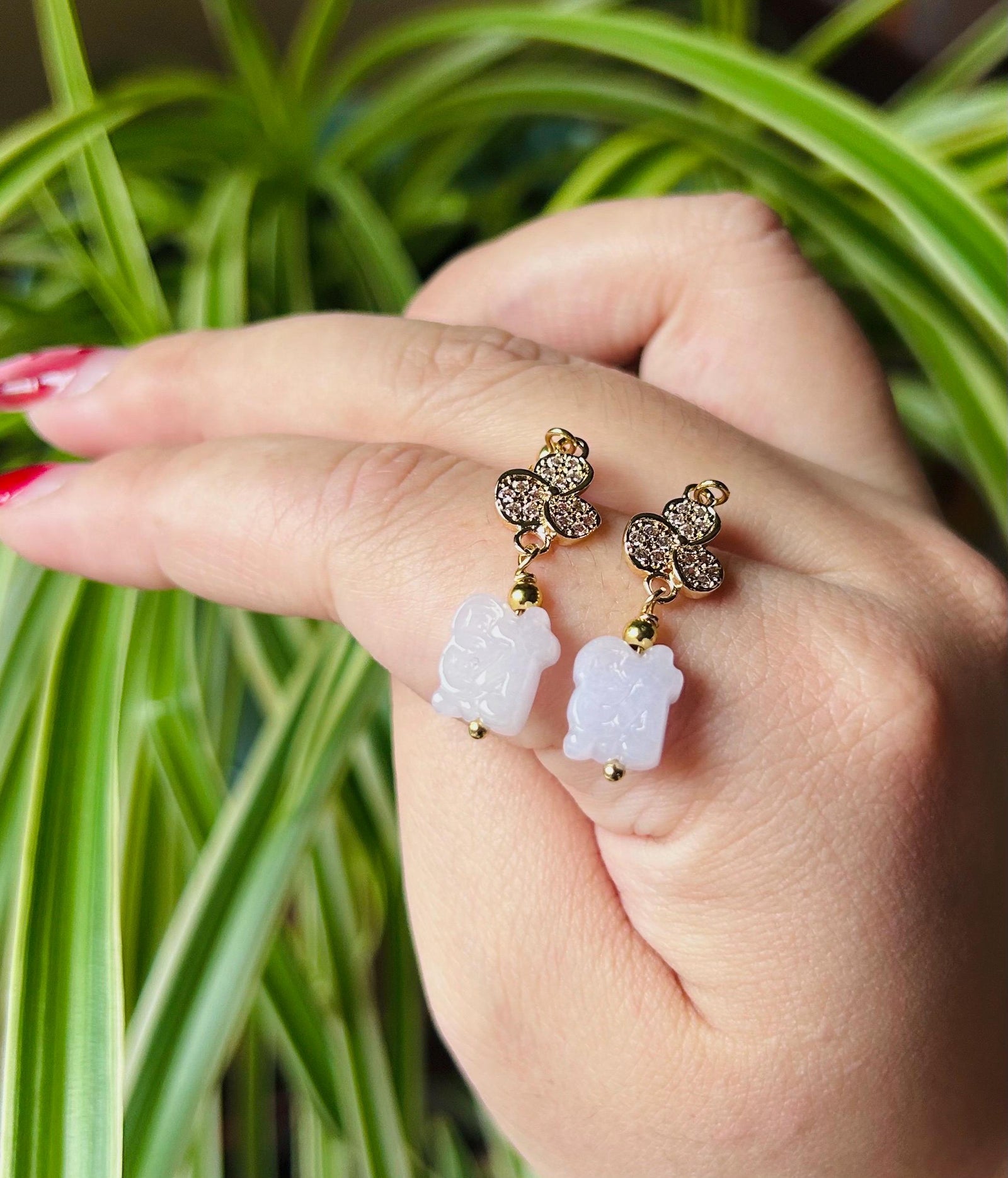 Jadeite Jade Earrings Jewelry Gift for Her Natural Burmese Type A Highly Translucent Icy Jadeite 925 Sterling Silver Wealth & Prosperity