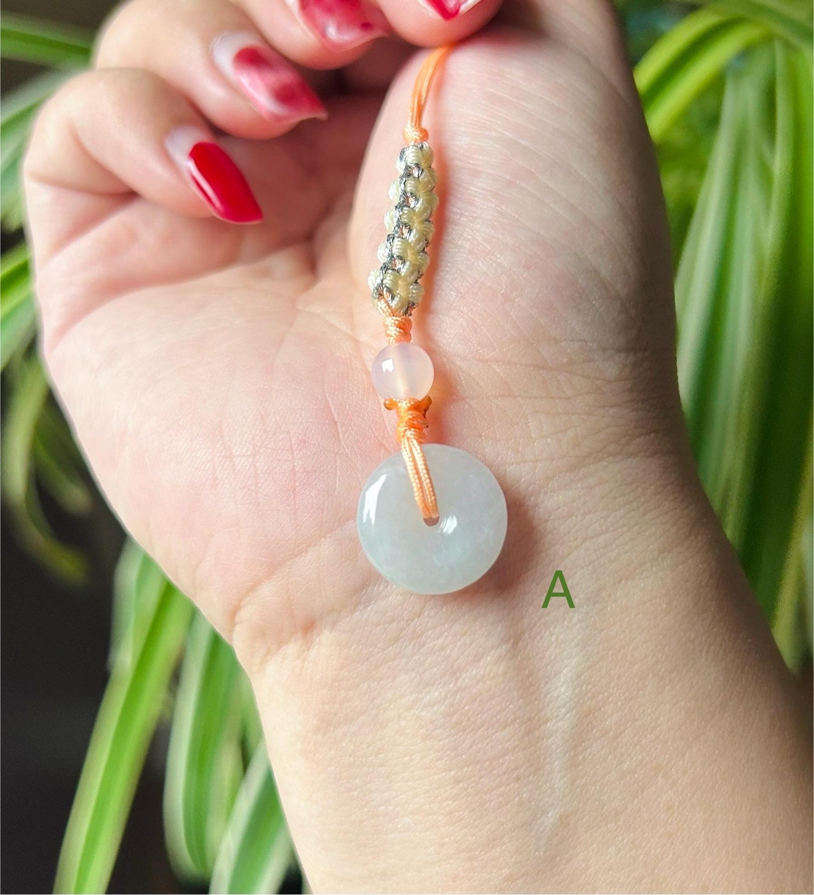 Jadeite Jade Phone Charm Handmade Jewelry Gift for Her Authentic Untreated Type A Burmese Icy Lucky Donut Chinese Knot Protection Amulet