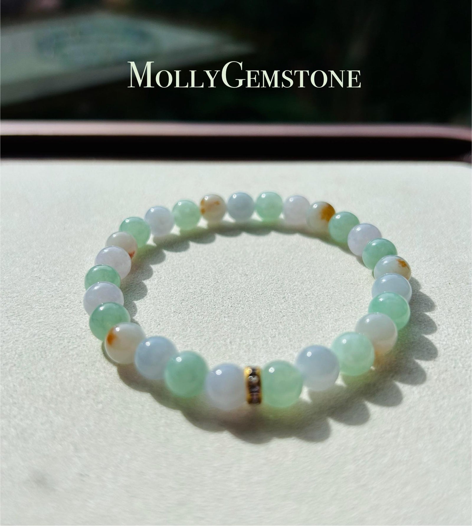 Jadeite Jade Beaded Bracelet Handmade Jewelry Gift for Her Natural Untreated Burmese Type A Icy Translucent Multi-color Jadeite 7.1mm FeiCui