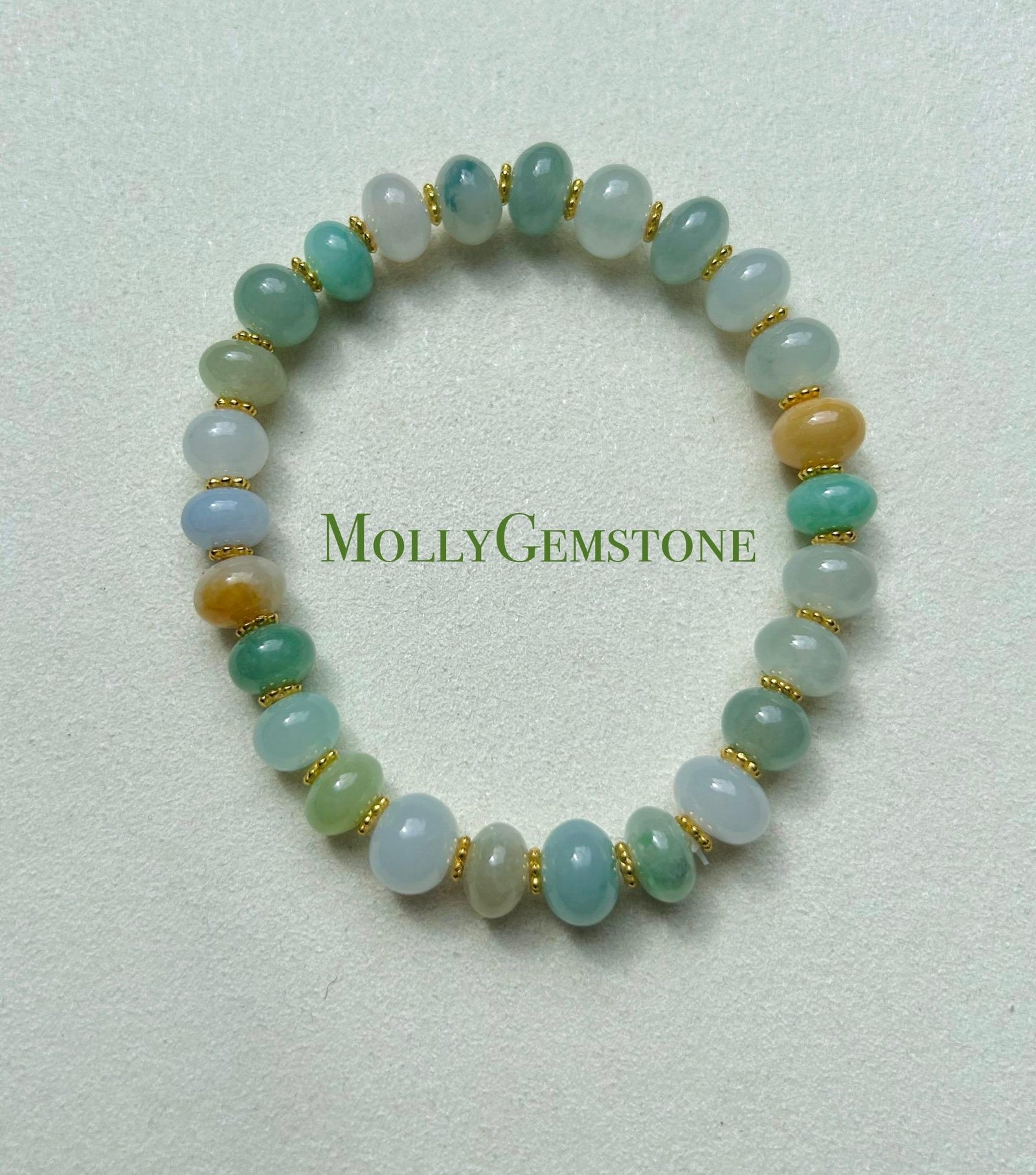 Jadeite Jade Beaded Bracelet Jewelry Natural Burmese Type A Icy Highly Translucent Jadeite Multi-color Candy Color 8.5mm Drum Bead Jade Gift