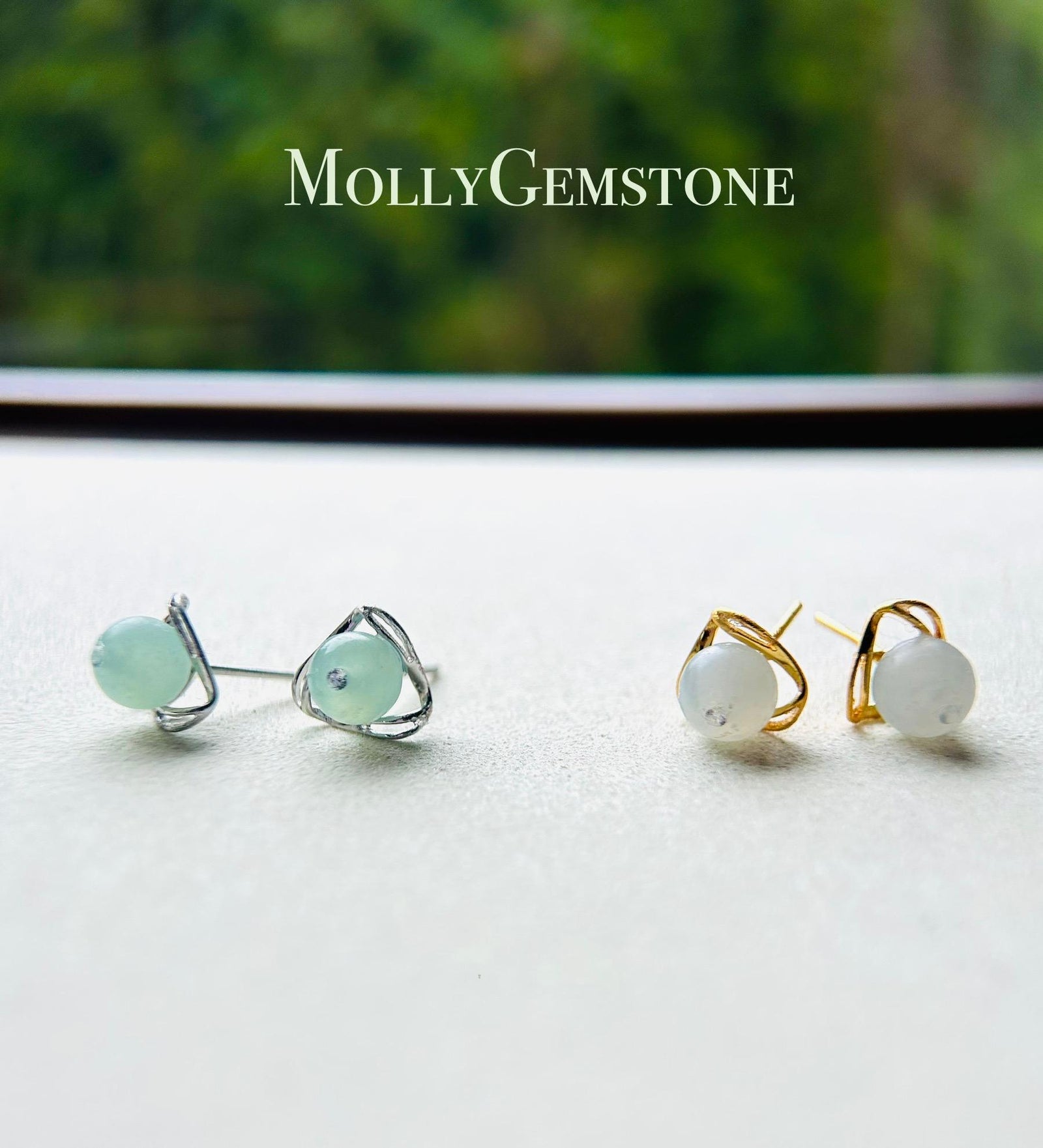 Jadeite Jade Stud Earrings Handmade Jewelry Gift for Her Natural Burmese Type A Highly Translucent Icy Jade Earrings Sterling Silver FeiCui