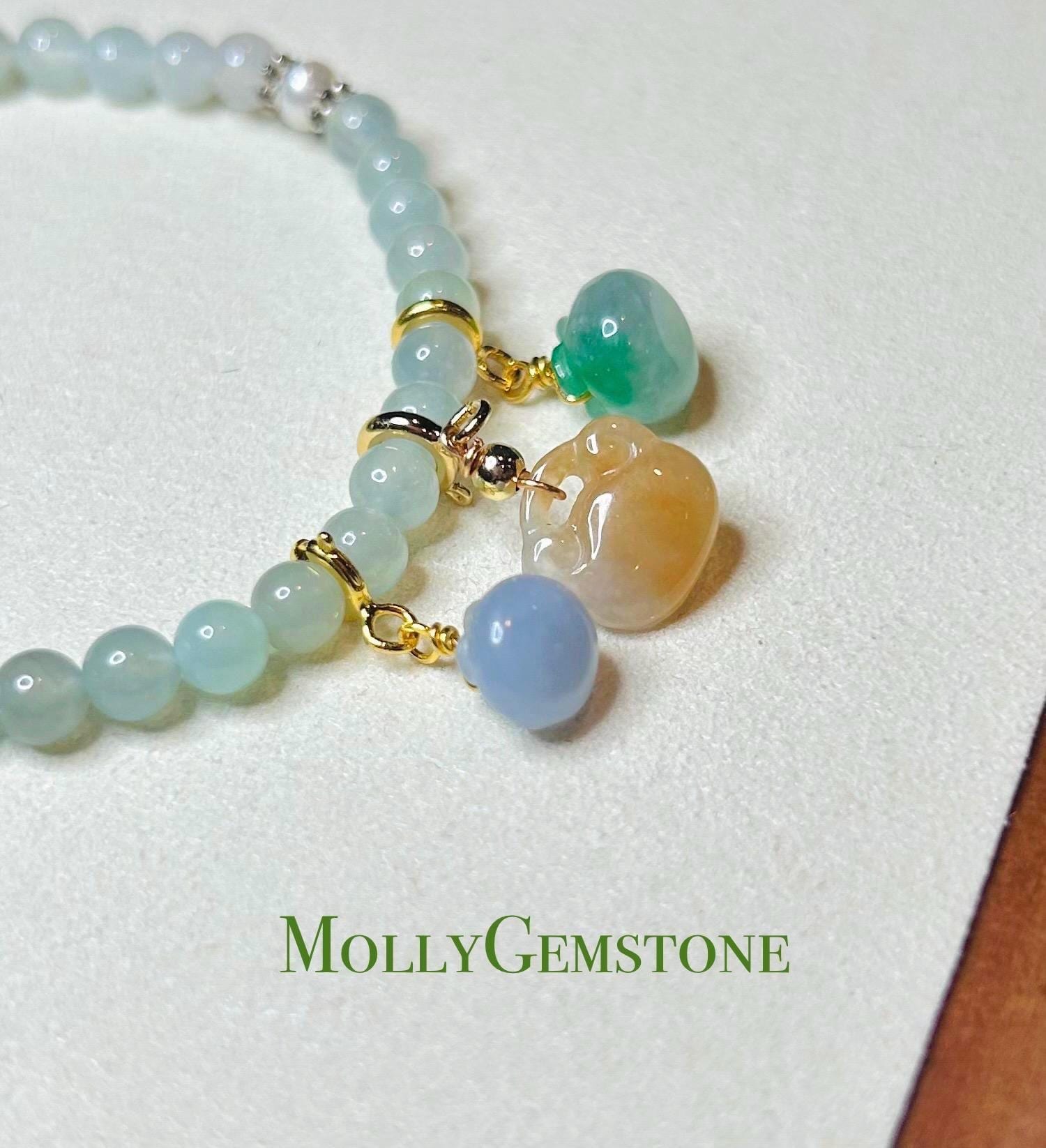 Jadeite Jade Bracelet Charm Authentic Untreated Type A Natural Burmese Jadeite Bracelet Charm Jade Handmade in Canada Jewelry Gift for Her
