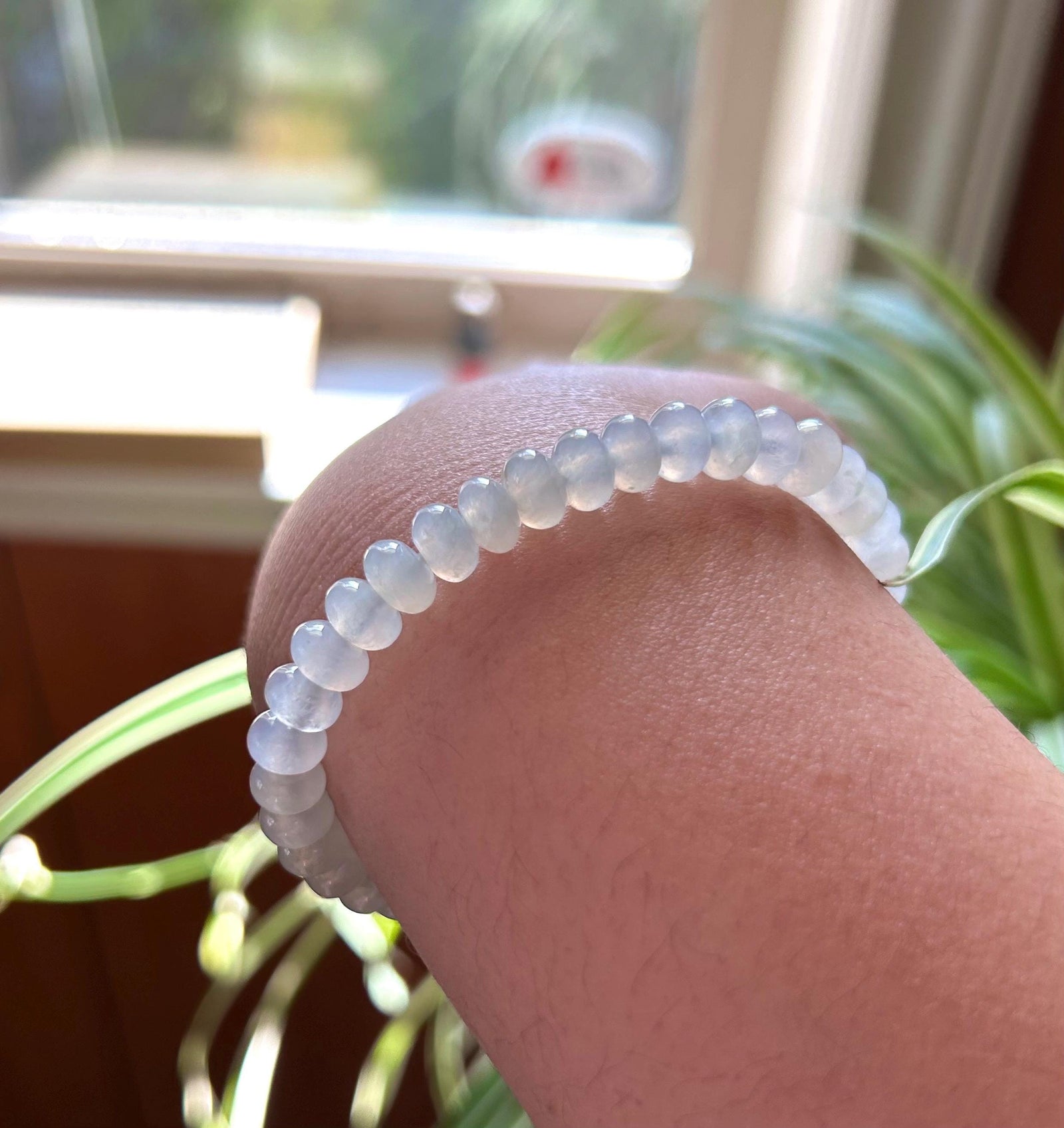 Jadeite Jade Beaded Bracelet Jewelry Mother’s Day Gift Natural Burmese Untreated Type A Icy White & Green Superior Translucency 7mm FeiCui