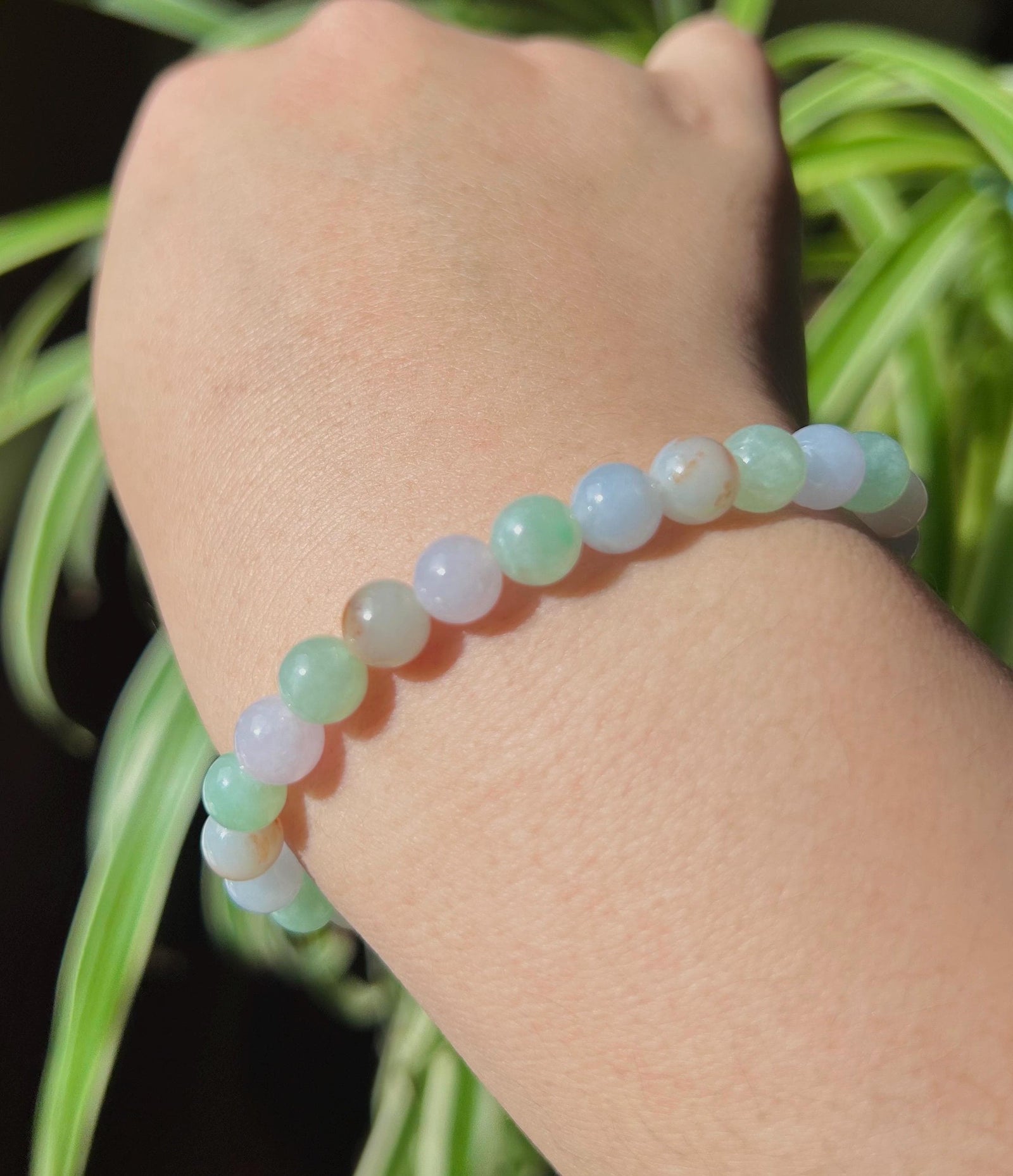 Jadeite Jade Beaded Bracelet Handmade Jewelry Gift for Her Natural Untreated Burmese Type A Icy Translucent Multi-color Jadeite 7.1mm FeiCui