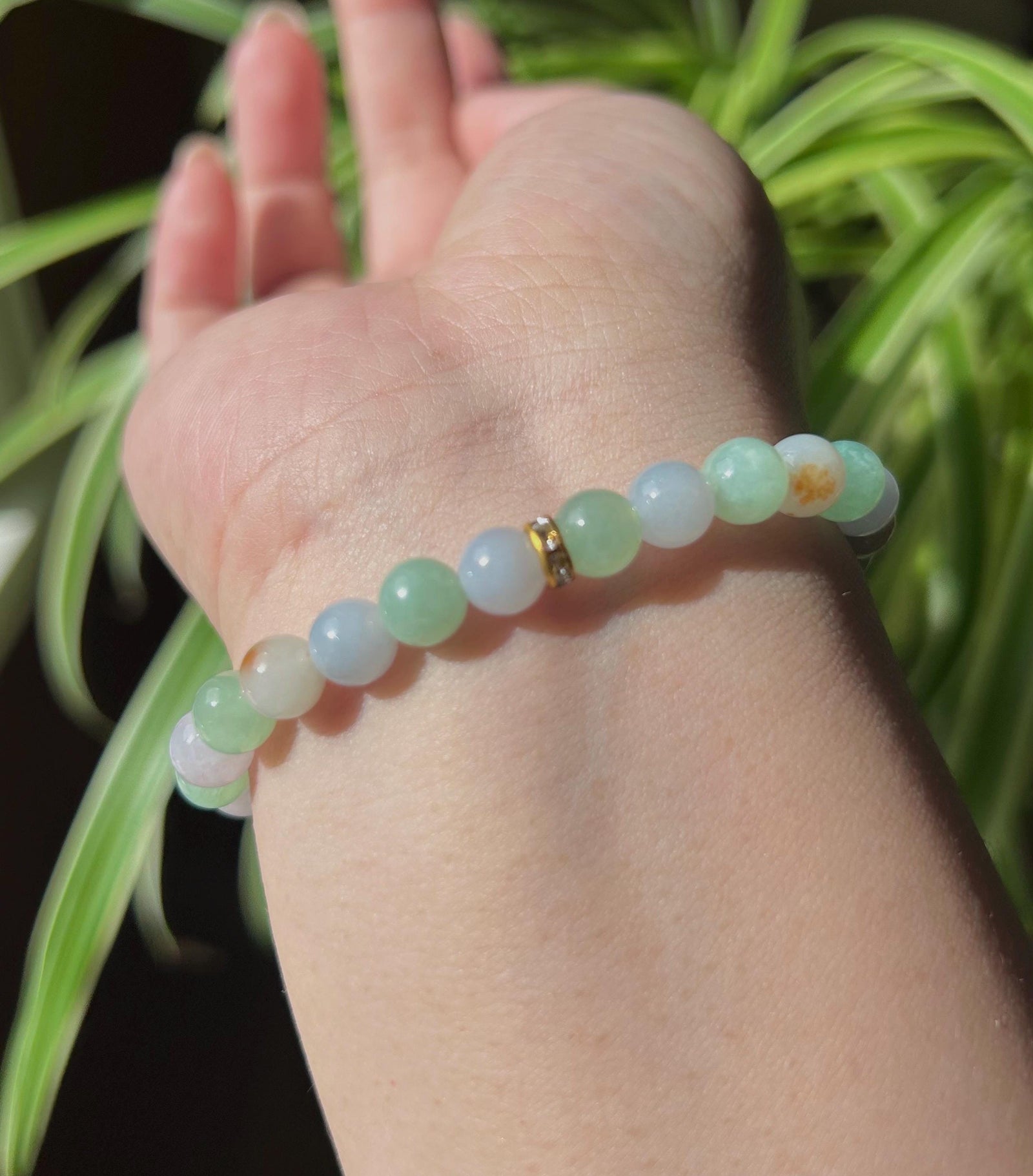 Jadeite Jade Beaded Bracelet Handmade Jewelry Gift for Her Natural Untreated Burmese Type A Icy Translucent Multi-color Jadeite 7.1mm FeiCui