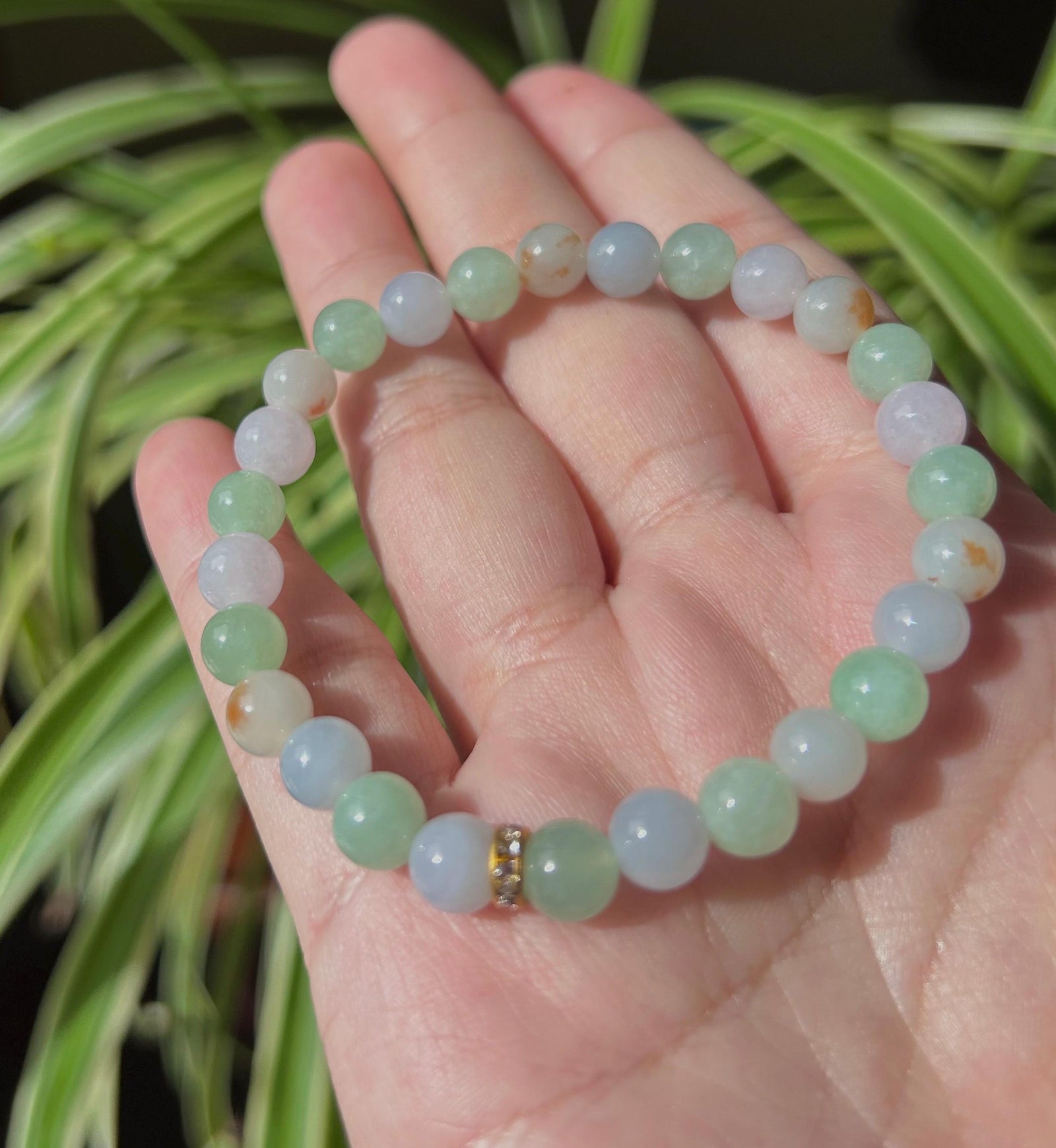 Jadeite Jade Beaded Bracelet Handmade Jewelry Gift for Her Natural Untreated Burmese Type A Icy Translucent Multi-color Jadeite 7.1mm FeiCui