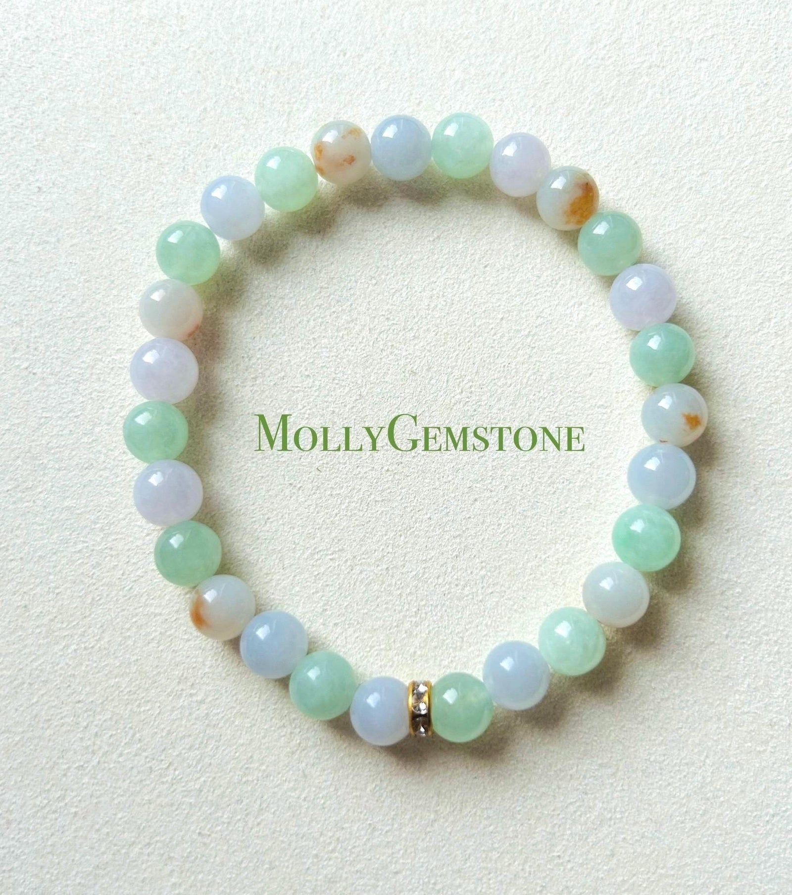 Jadeite Jade Beaded Bracelet Handmade Jewelry Gift for Her Natural Untreated Burmese Type A Icy Translucent Multi-color Jadeite 7.1mm FeiCui