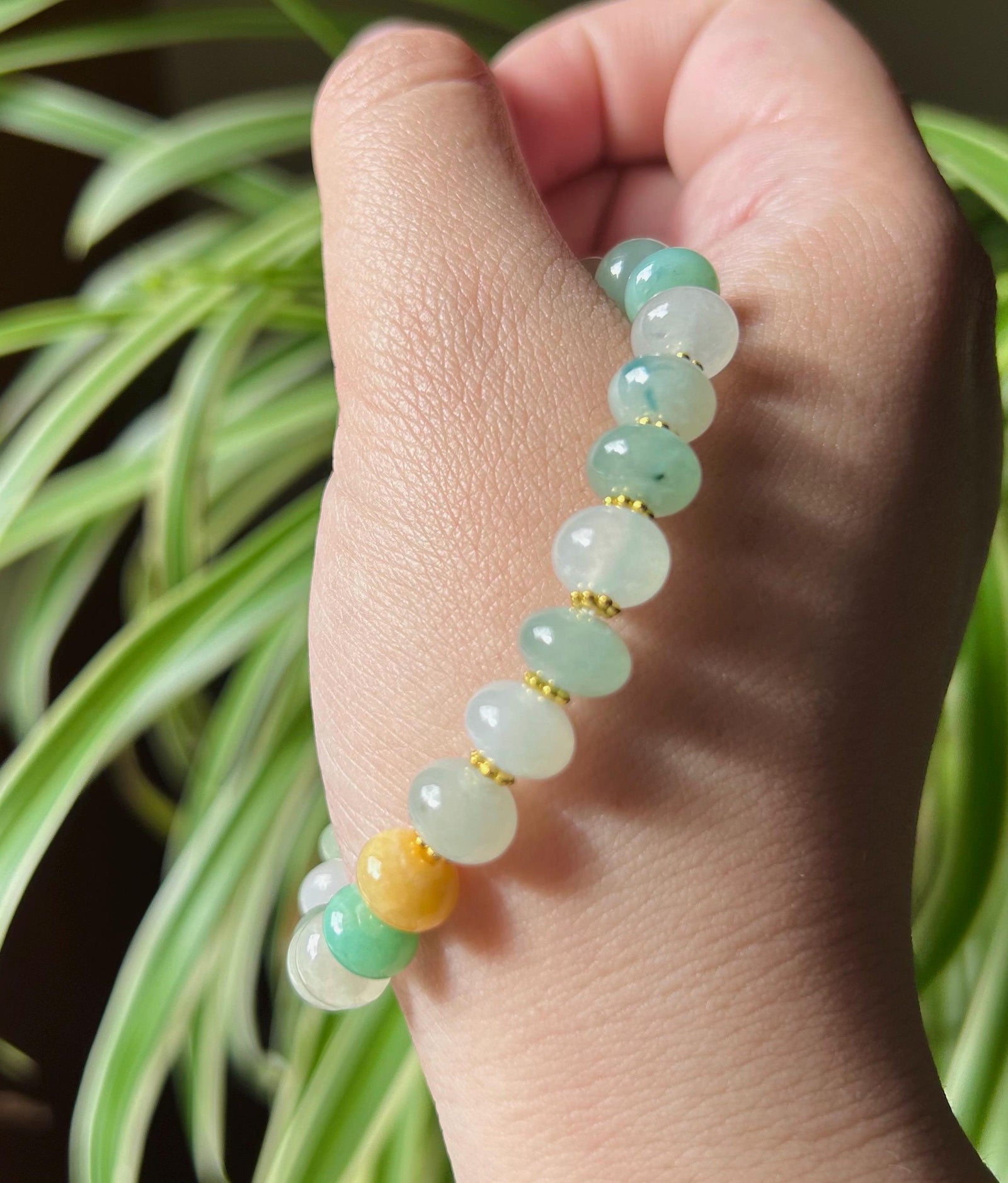 Jadeite Jade Beaded Bracelet Jewelry Natural Burmese Type A Icy Highly Translucent Jadeite Multi-color Candy Color 8.5mm Drum Bead Jade Gift