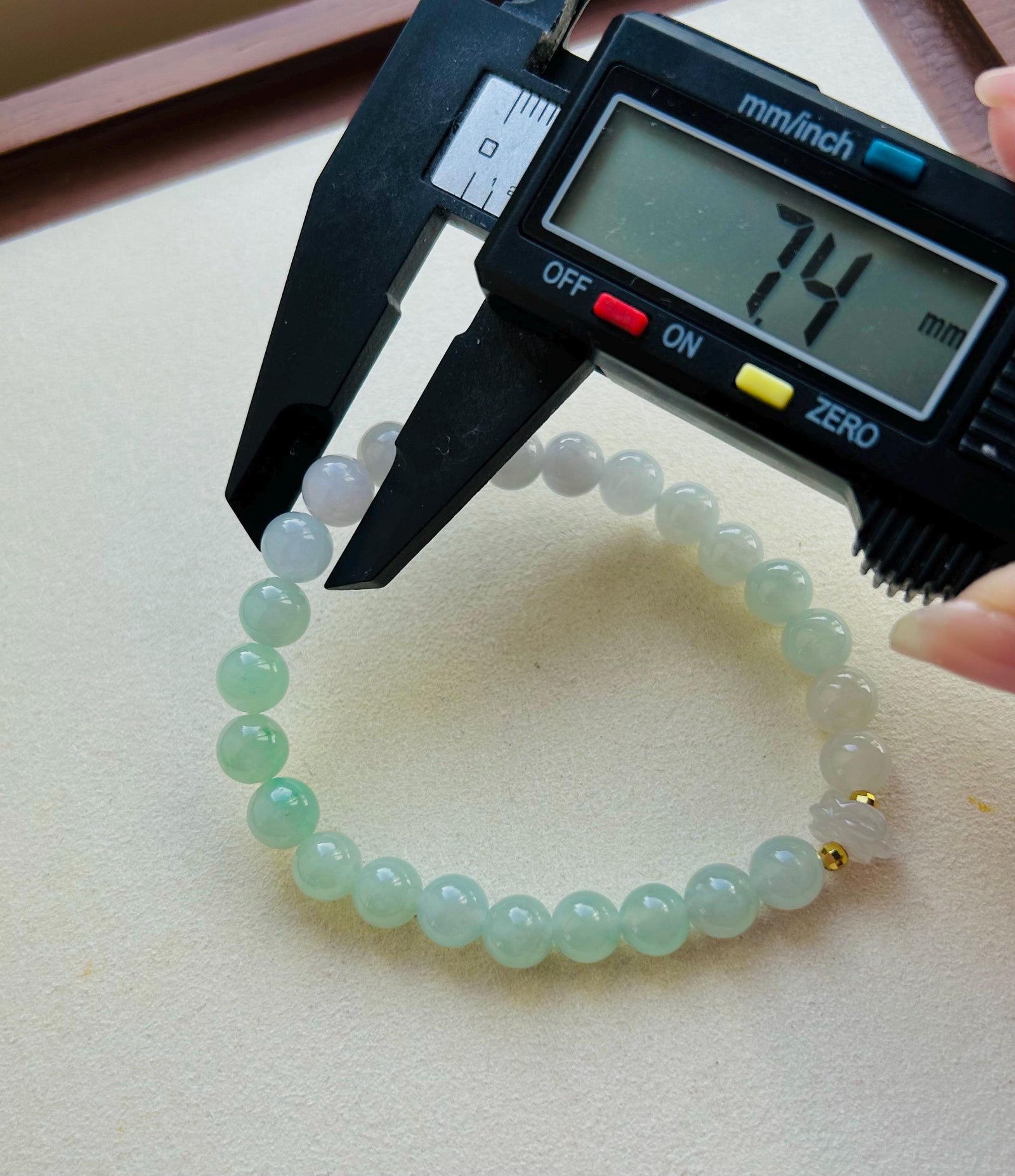 Jadeite Jade Beaded Bracelet Jewelry Gift for Her Burmese Natural Type A Icy Highly Translucent Lavender Purple, Green & Blue Jade 7.4mm