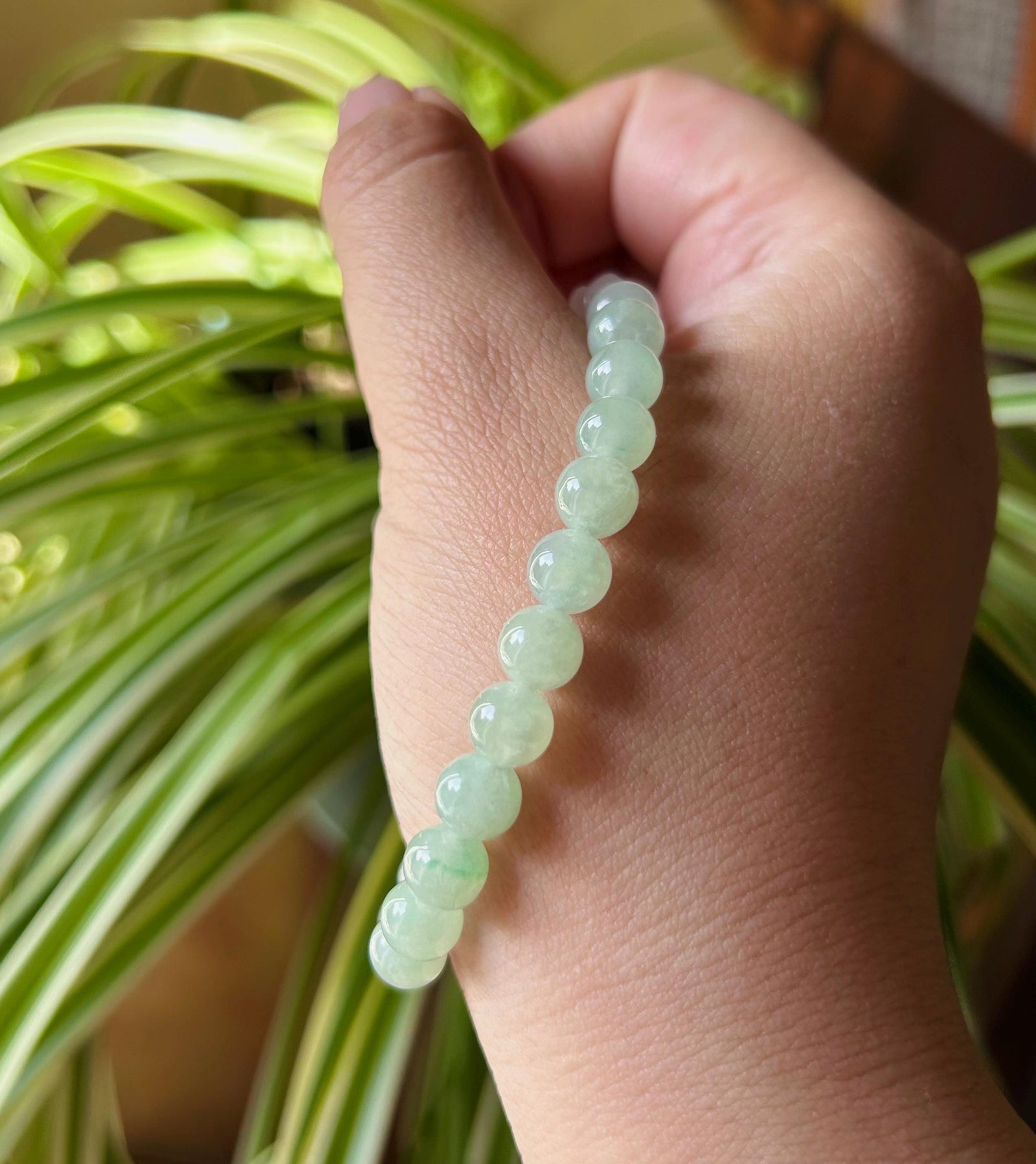 Jadeite Jade Beaded Bracelet Jewelry Gift for Her Burmese Natural Type A Icy Highly Translucent Lavender Purple, Green & Blue Jade 7.4mm